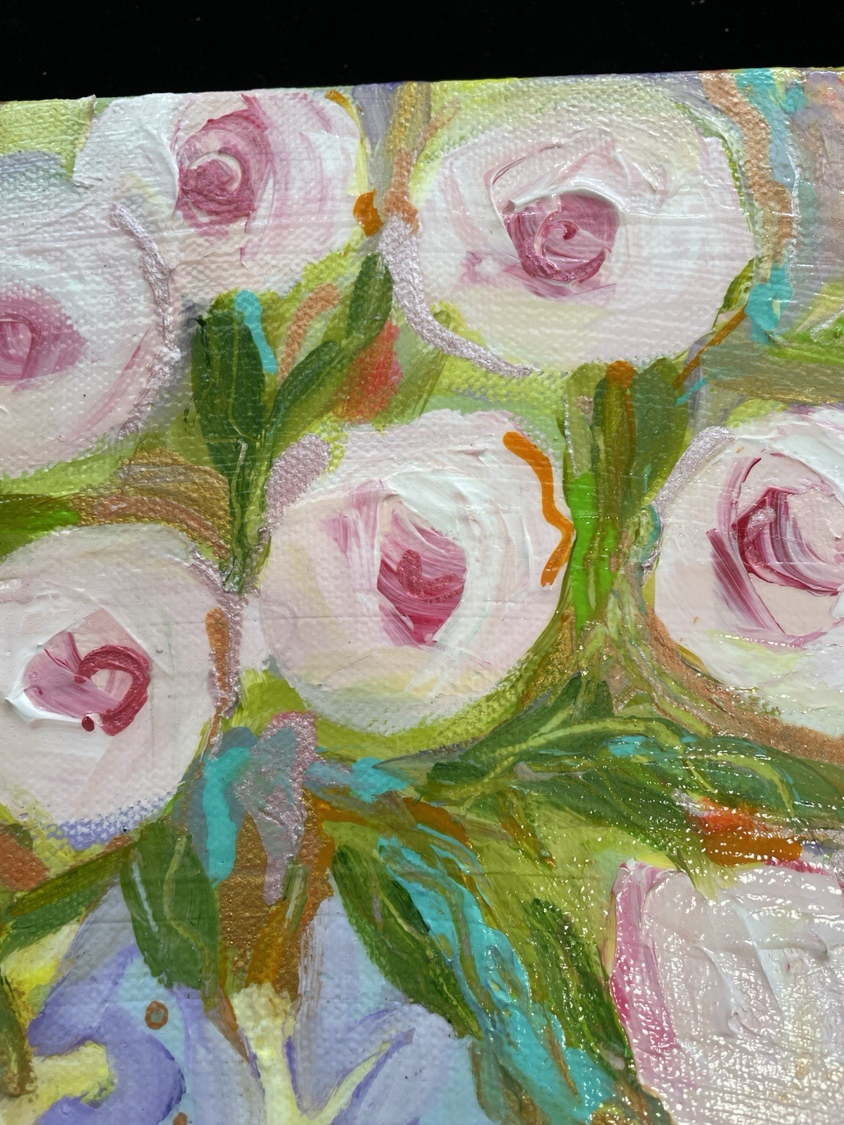 Pink Peonies “An Original Acrylic Painting On Canvas 12”x9”X1.5”