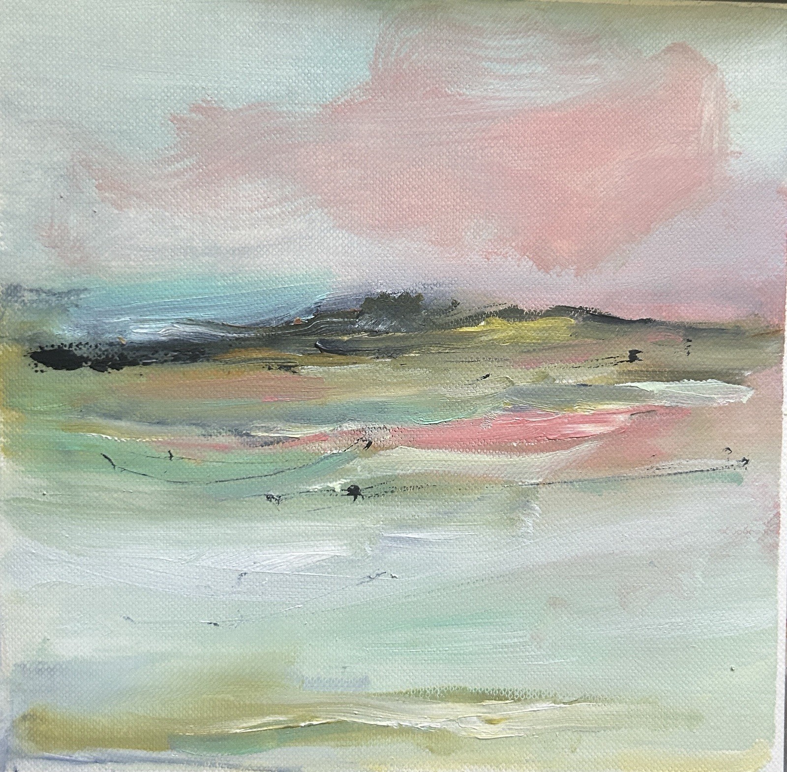 Original painting – UNPLANNED DETOUR – landscape on paper – frame/mat ready