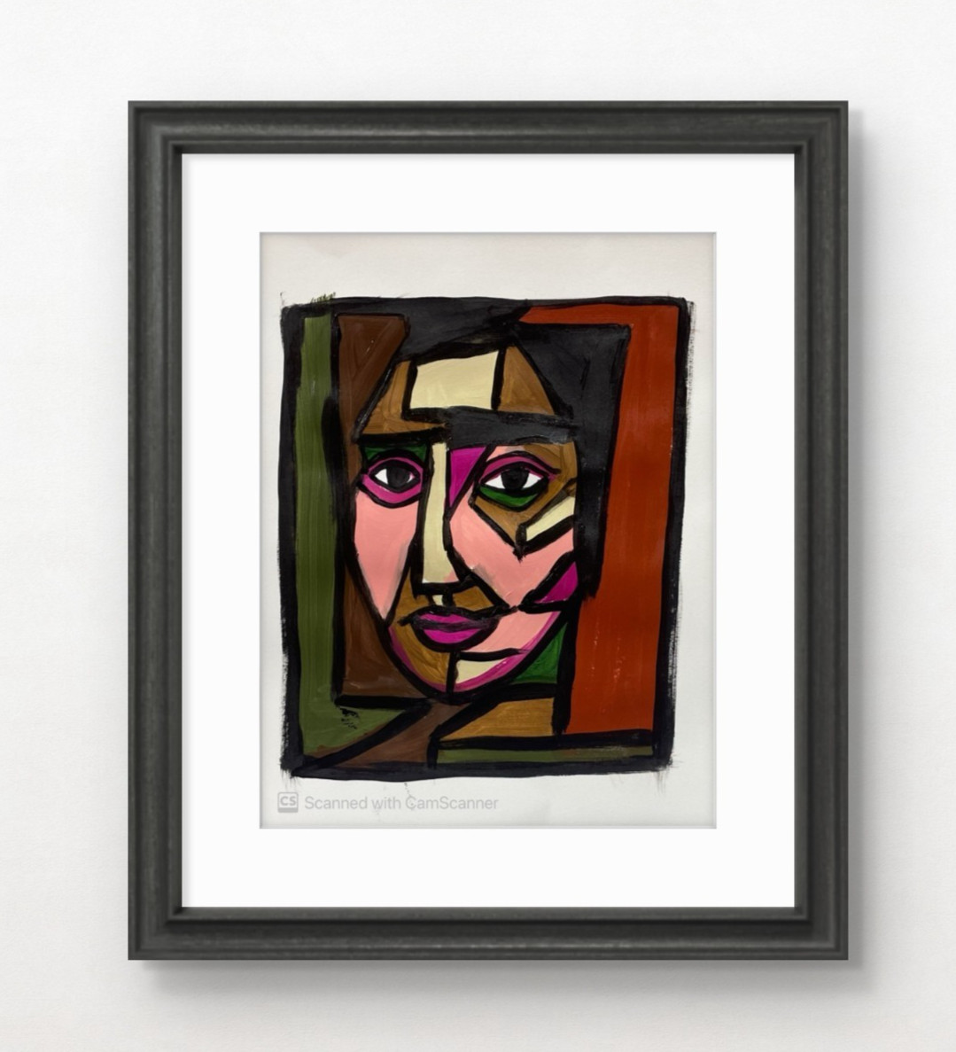 Messa Art: Inner Mosaic- Acrylic Cubism Neo Expressionism 11×14 Paper Signed Art