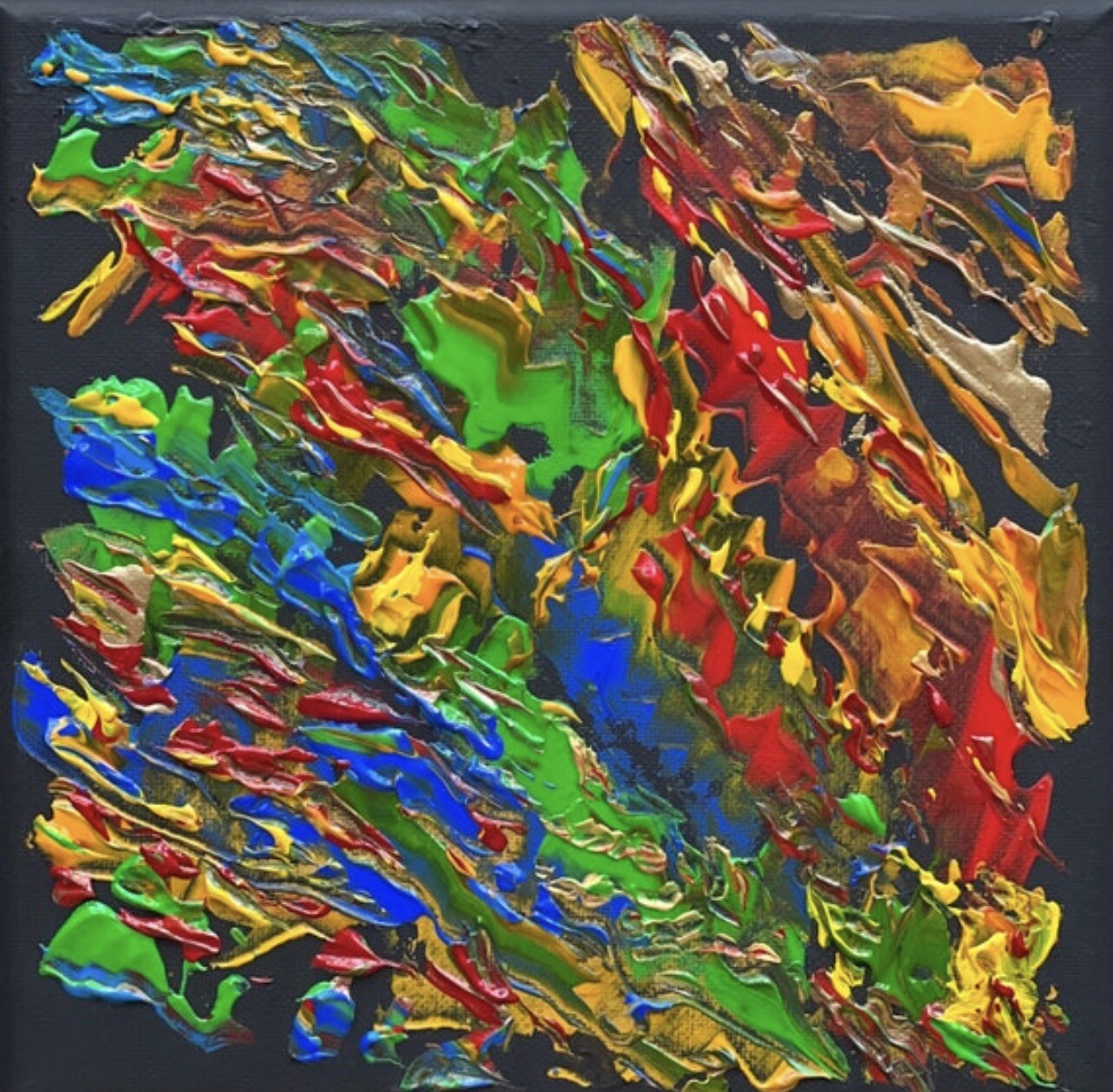 Meditation_Original hand painted fraimed 8″x 8″ acrylic painting on canvas