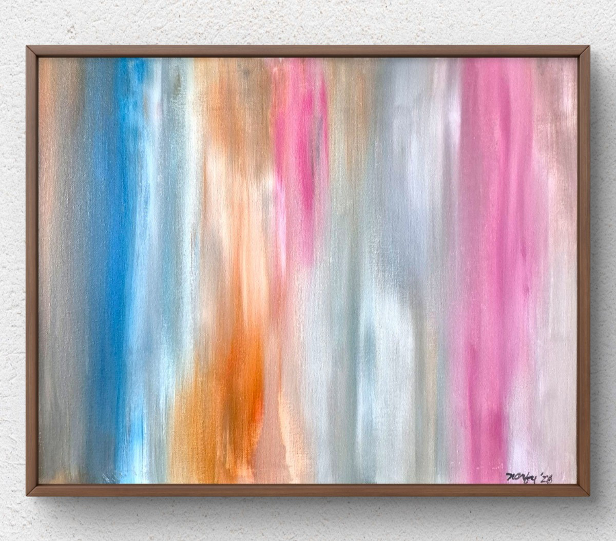 Original Contemporary 16×20 Hand Painted Acrylic Canvas Multi Color Art Signed