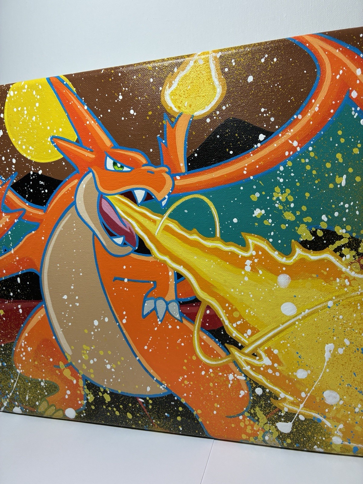 Mega Charizard Canvas Pokémon 12×16 Acrylic Art Painting Cartoon Pop Art 1 of 1