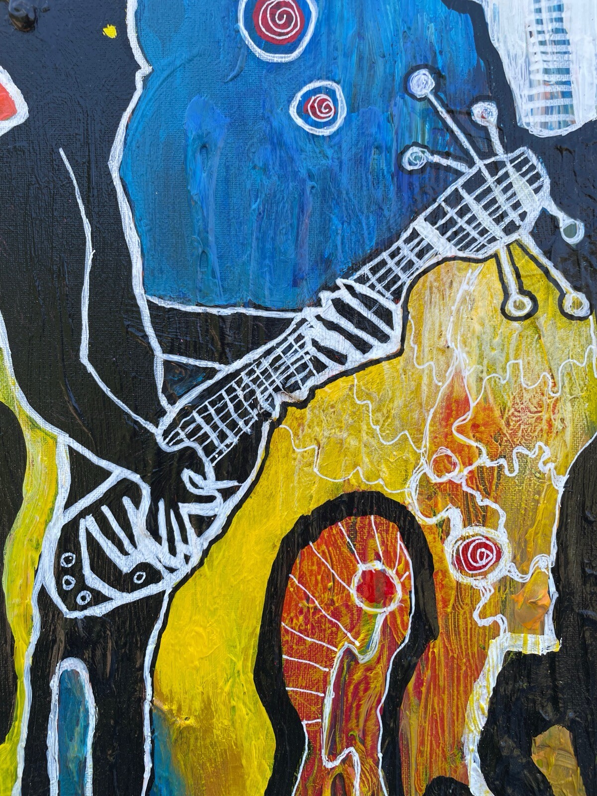 Abstract Figure Composition Punk with Guitar Rock Music Art from Copenhagen