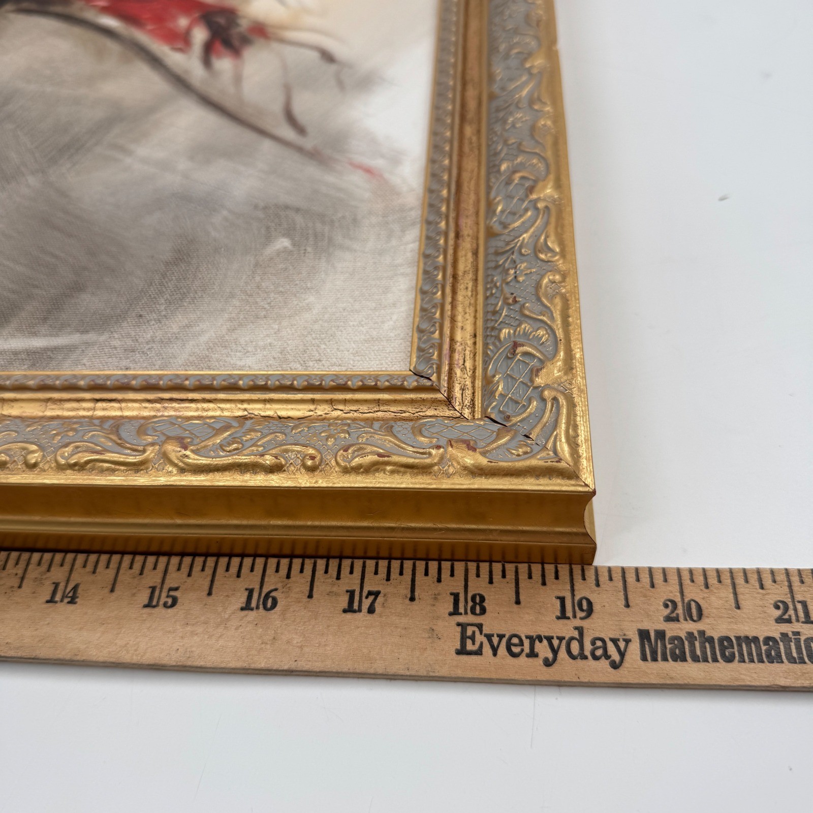 Original Mid-Century Portrait Study Oil Painting in Gilt Frame