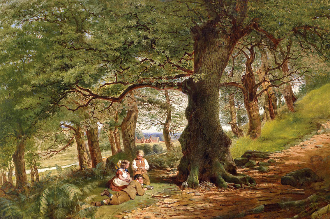 Three children in the forest Oil painting Giclee Art HD Printed on canvas L3496