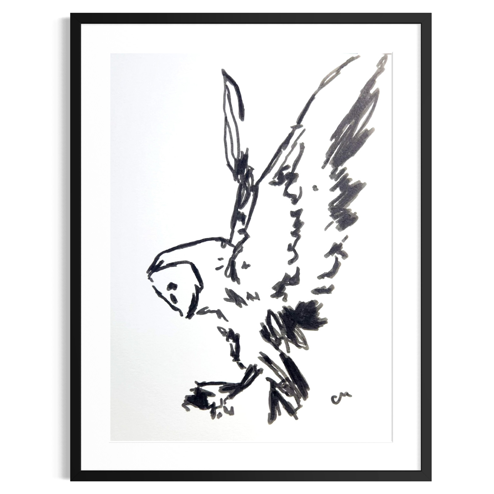 Original Abstract Expressionism Owl Art 9X12 Modern Handmade Signed