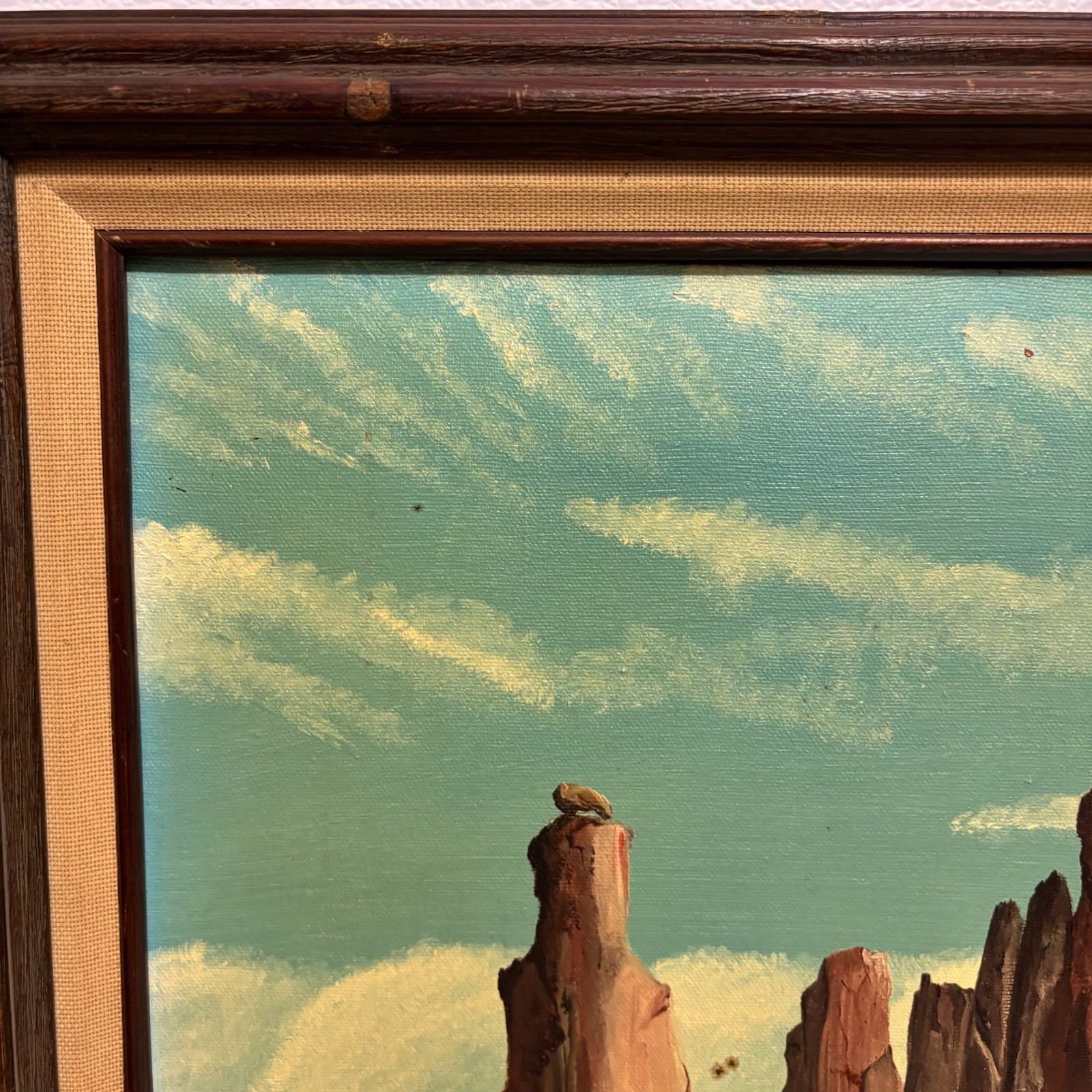 Vintage Morning Ride South Western Desert Landscape Canvas Oil Painting Horse