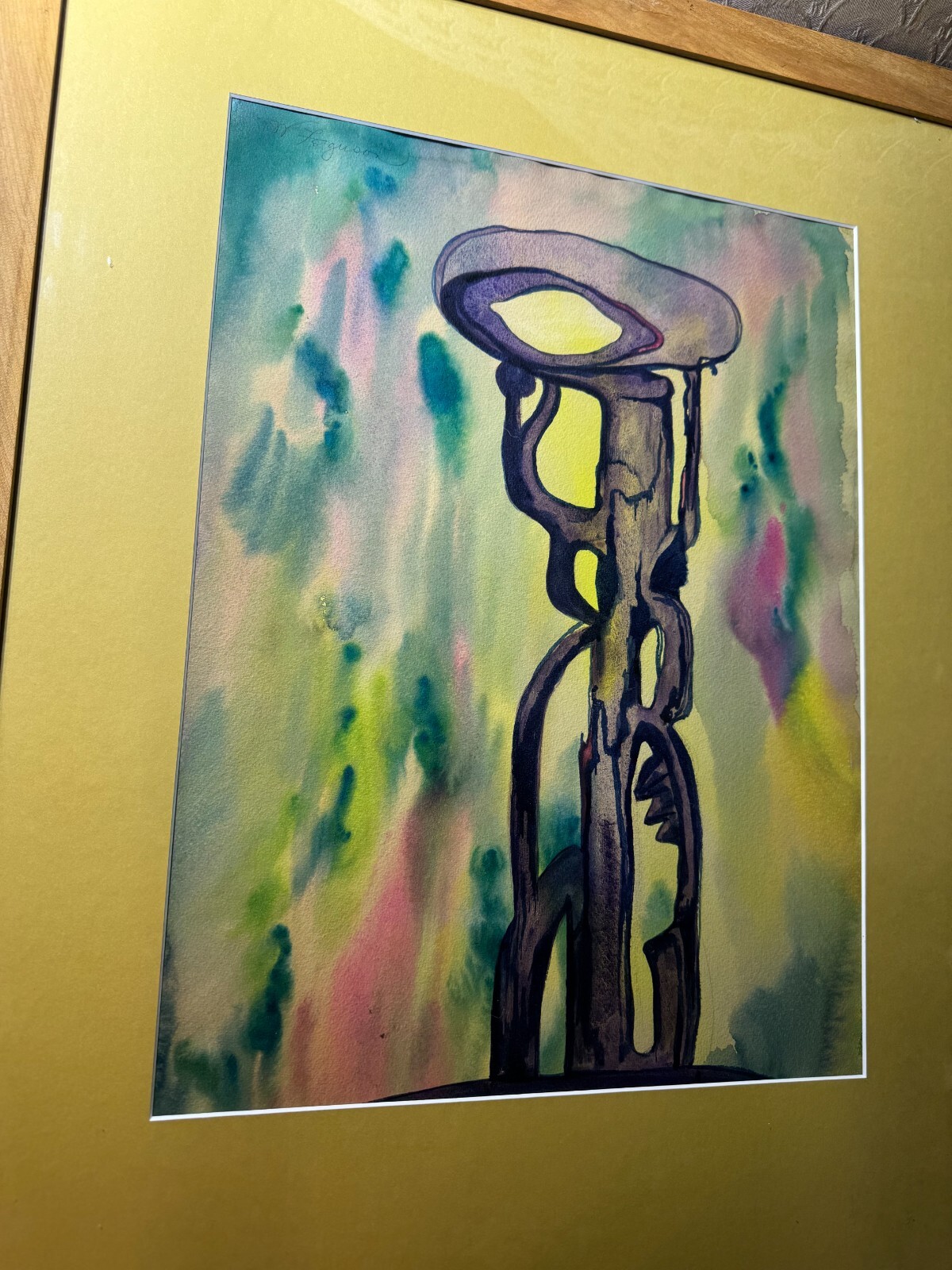 William Ferguson «An Abstract Composition» Watercolor Painting -Framed