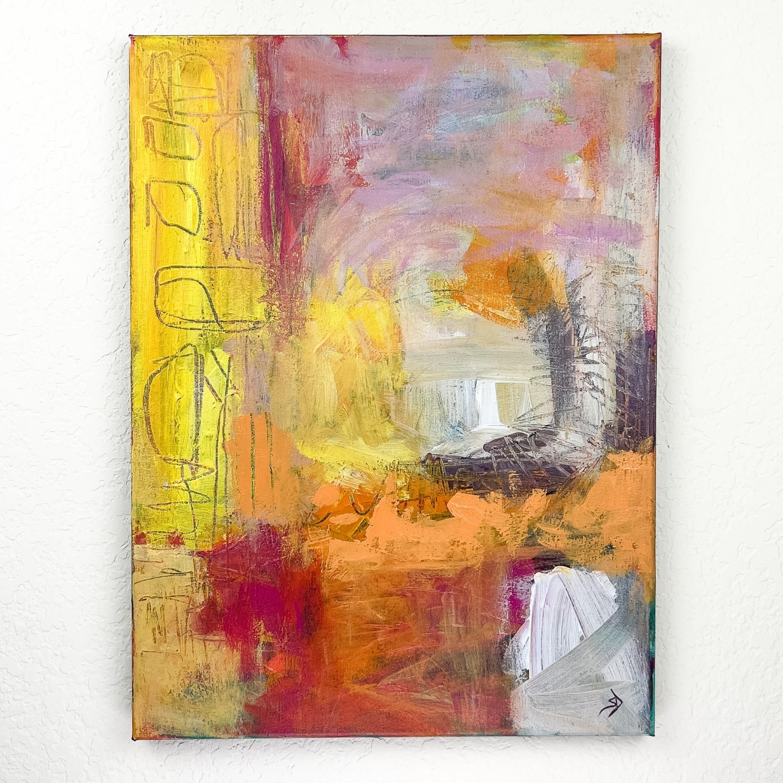 Modern Abstract Painting Original Art Acrylic on Canvas Signed