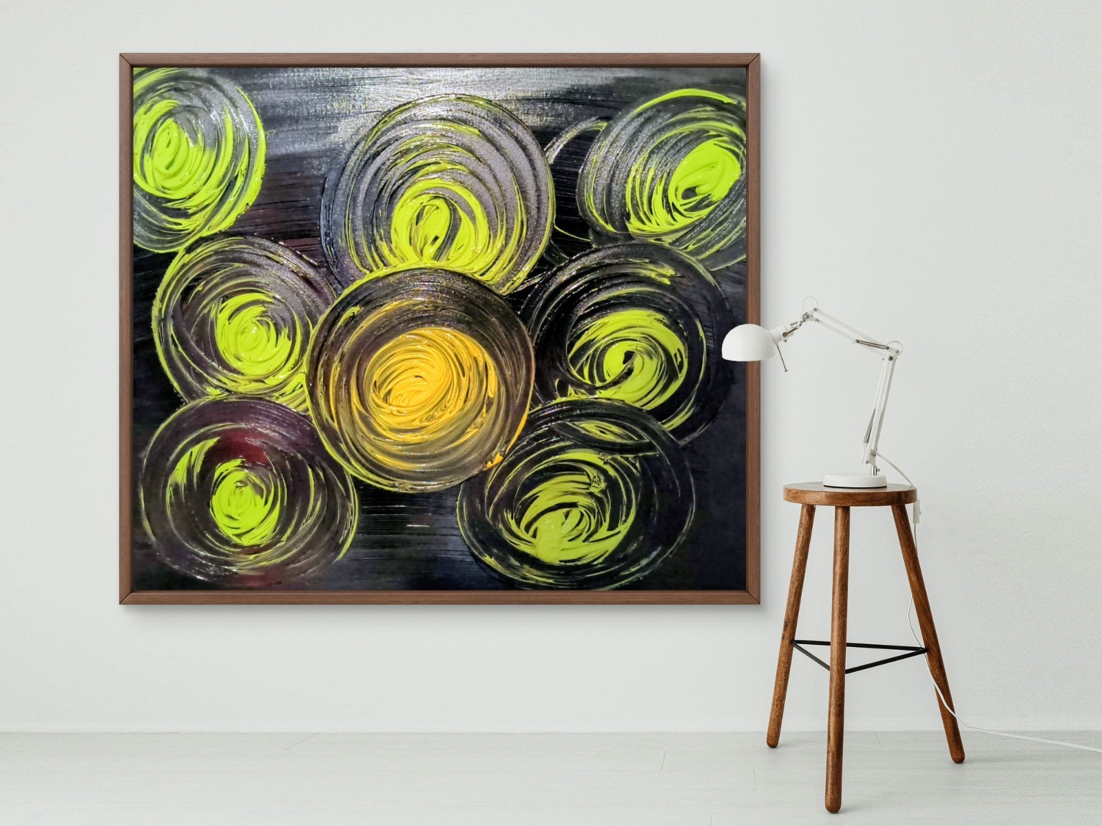 Trey Coppland, Green Light Abstract Acrylic Painting, Medium, 2026 Signed