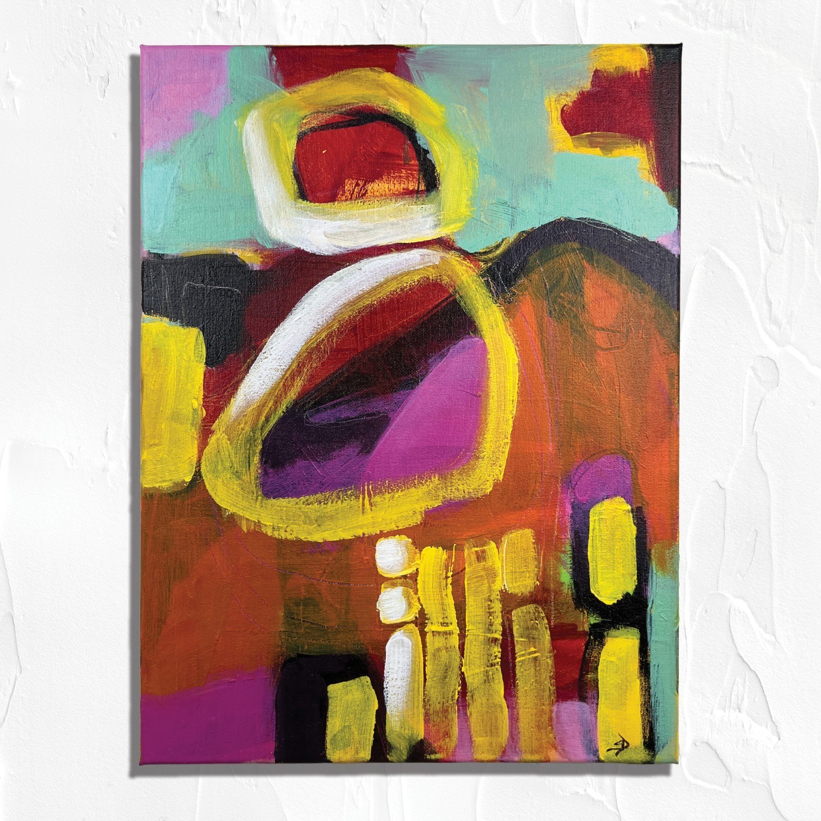 Modern Abstract Painting Original Art Acrylic on Canvas Signed