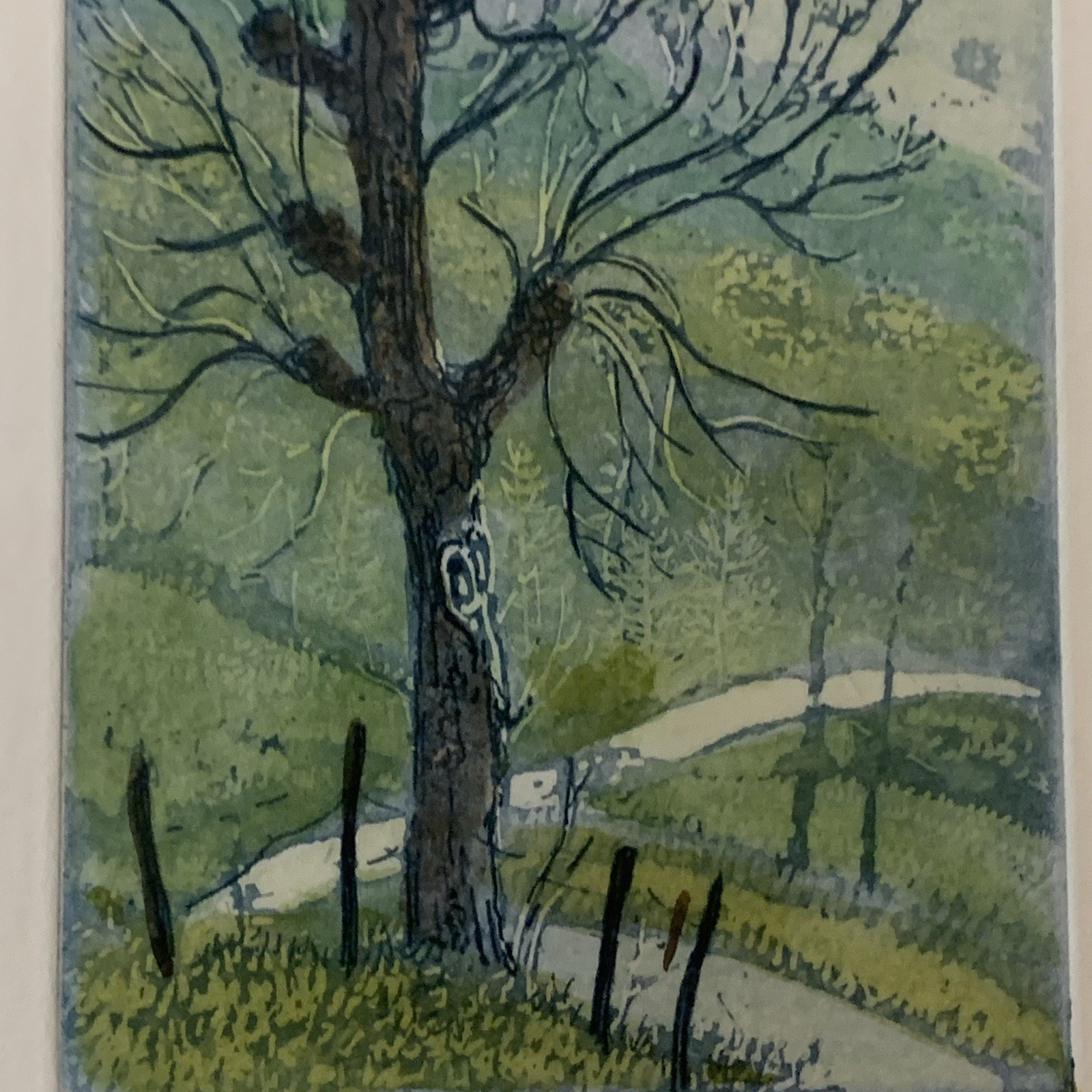Giorgio Ferrari Hand Colored Etching Tuscan Landscape Numbered, Framed, & Signed