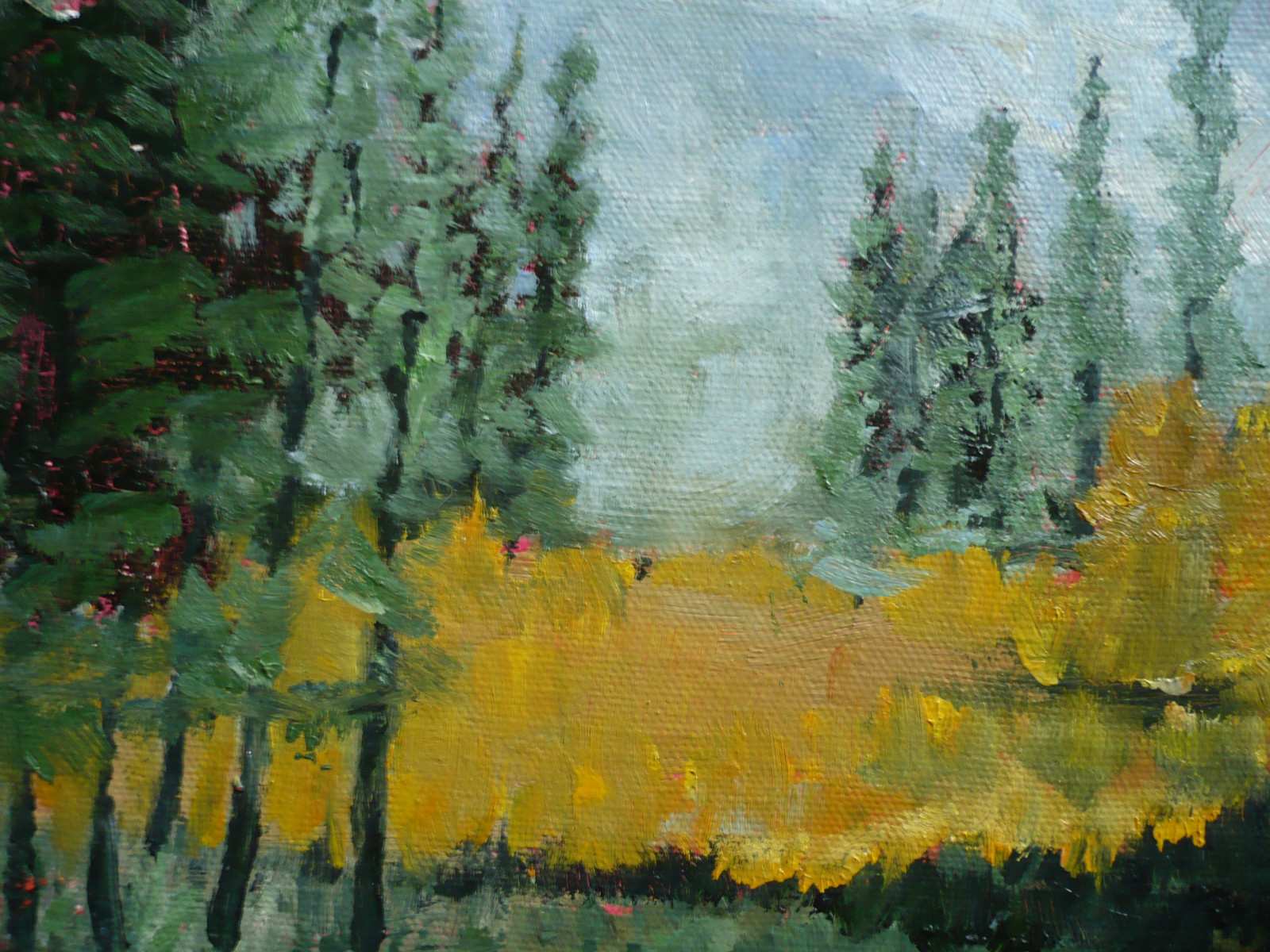 MYSTERY PLEIN AIR IMPRESSIONISM, LOOSE BRUSH VINTAGE OIL FOREST FIRE ? MODERNISM