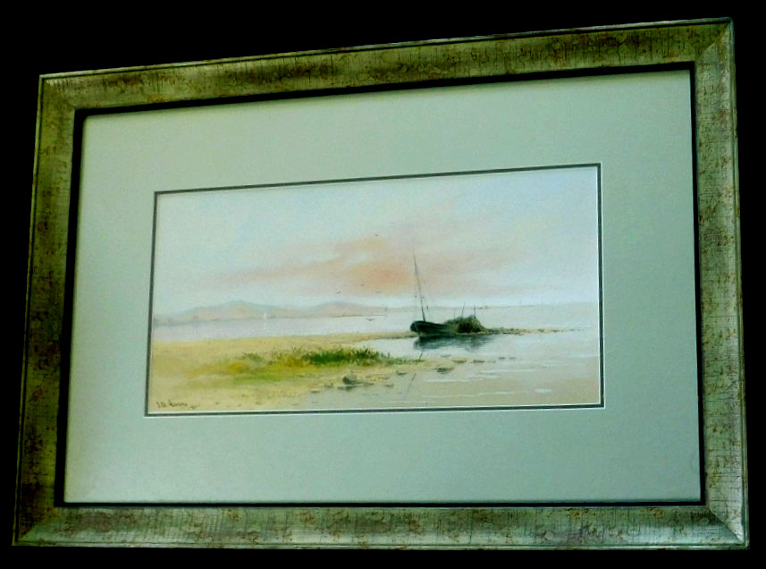 LISTED ARTIST J. A. AARONS FINE ANTIQUE ORIGINAL WATERCOLOR