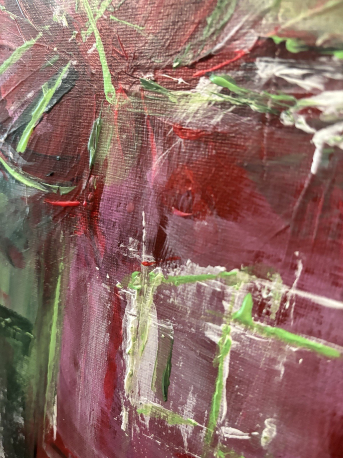 Original Art Signed 11×14 Expressionism Canvas Painting Cocktail F30