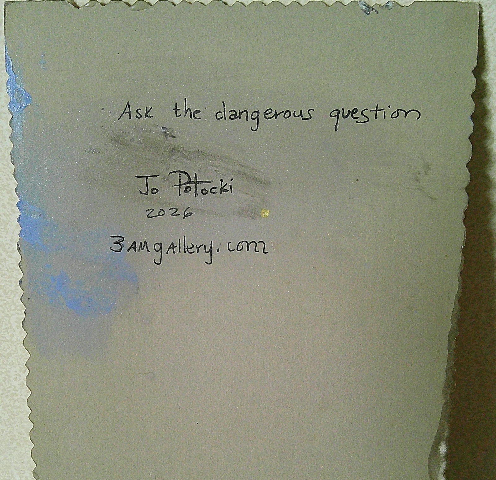 Ask the Dangerous Question Original Naive Folk Outsider Art Vintage Photo