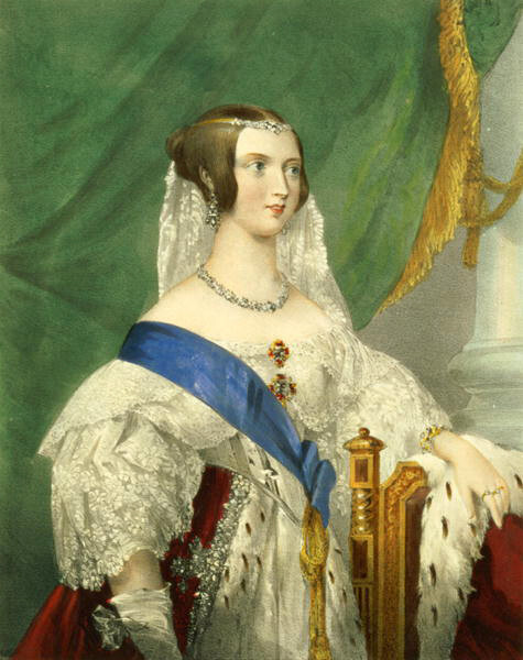 Oil painting noble lady Her-Most-Gracious-Majesty-Queen-Victoria-George-Howard