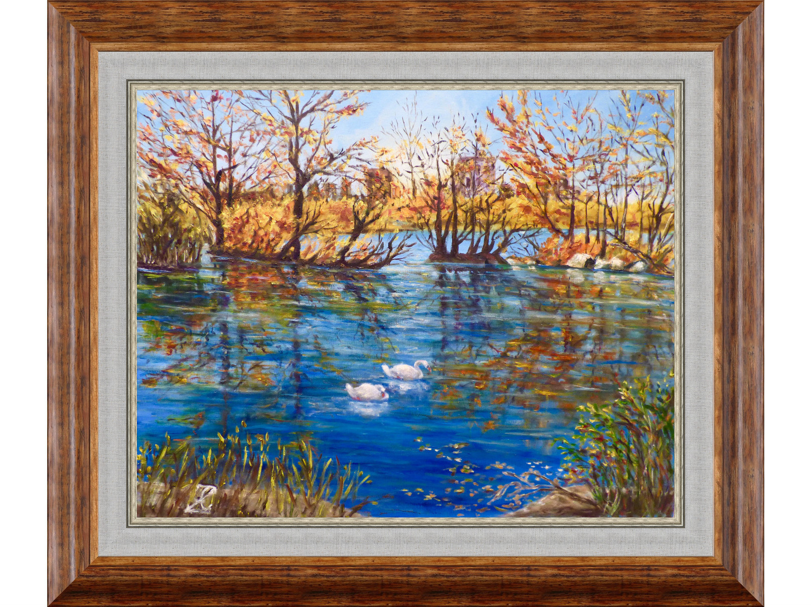 AUTUMN IN PROSPECT PARK NY oil canvas 24×30 by Galina Zaytseva Free Shipping