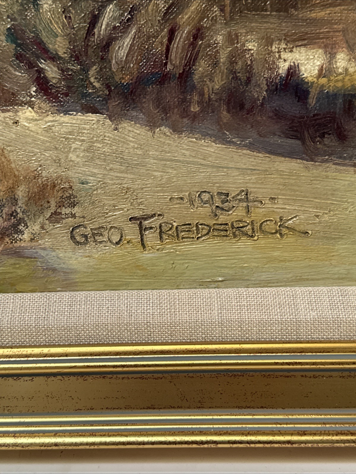 Antique Desert Painting Impressionist Landscape George Frederick 1930’s 1934