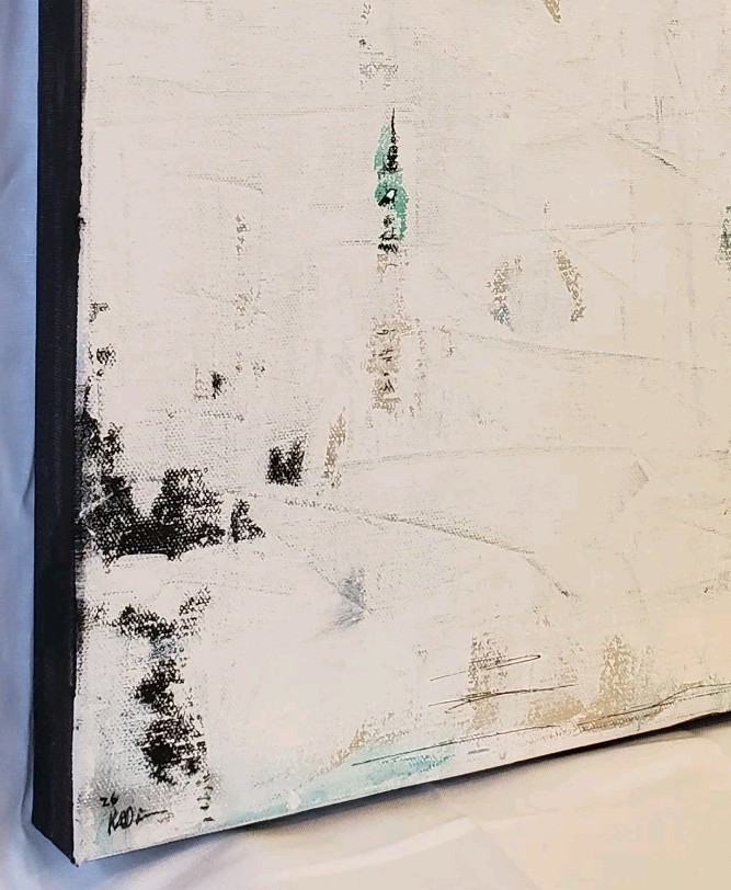 No.627 Original Abstract Minimal Landscape Painting By K.A.Davis
