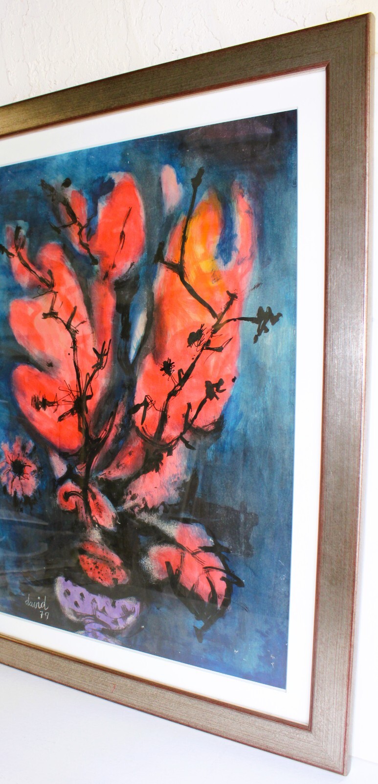 JUAN DAVID POSADA 1911-1981 MIXED MEDIA PAINTING 1979 SIGNED CUBAN LISTED ARTIST