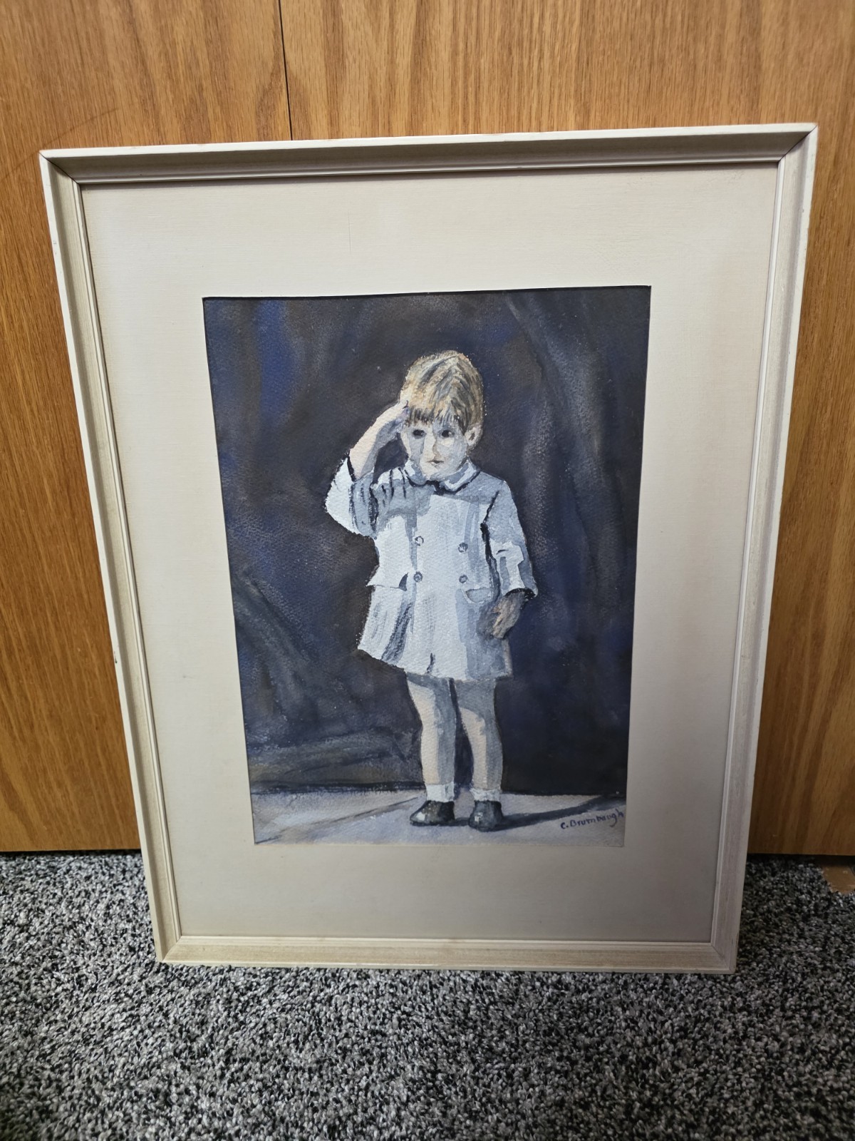 «THE LITTLE SOLDIER» Water Color by Catharine W. Brumbaugh Signed