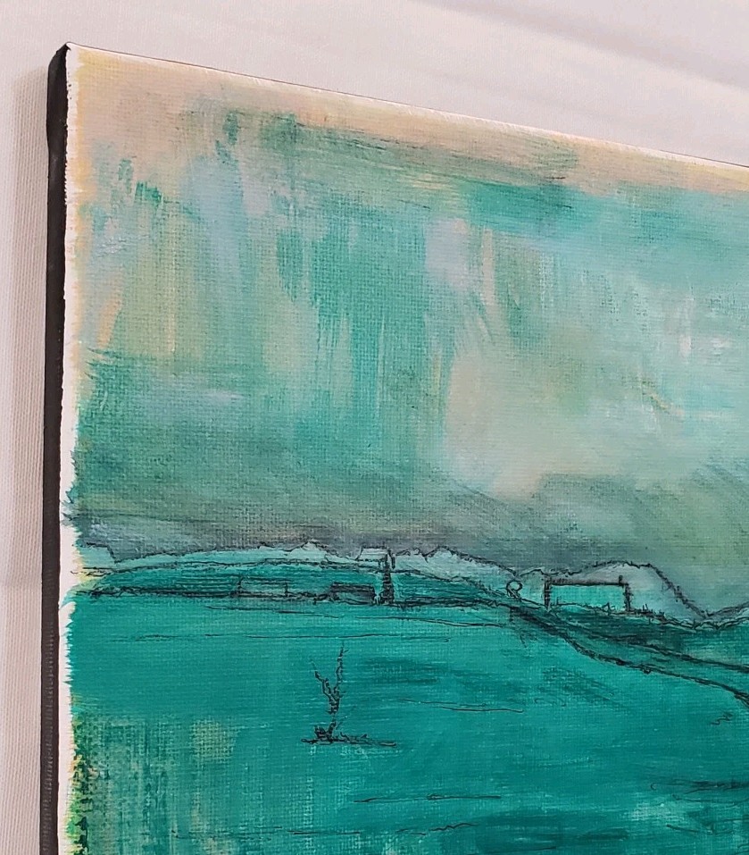 No.682 Original Abstract Minimal Landscape Painting By K.A.Davis