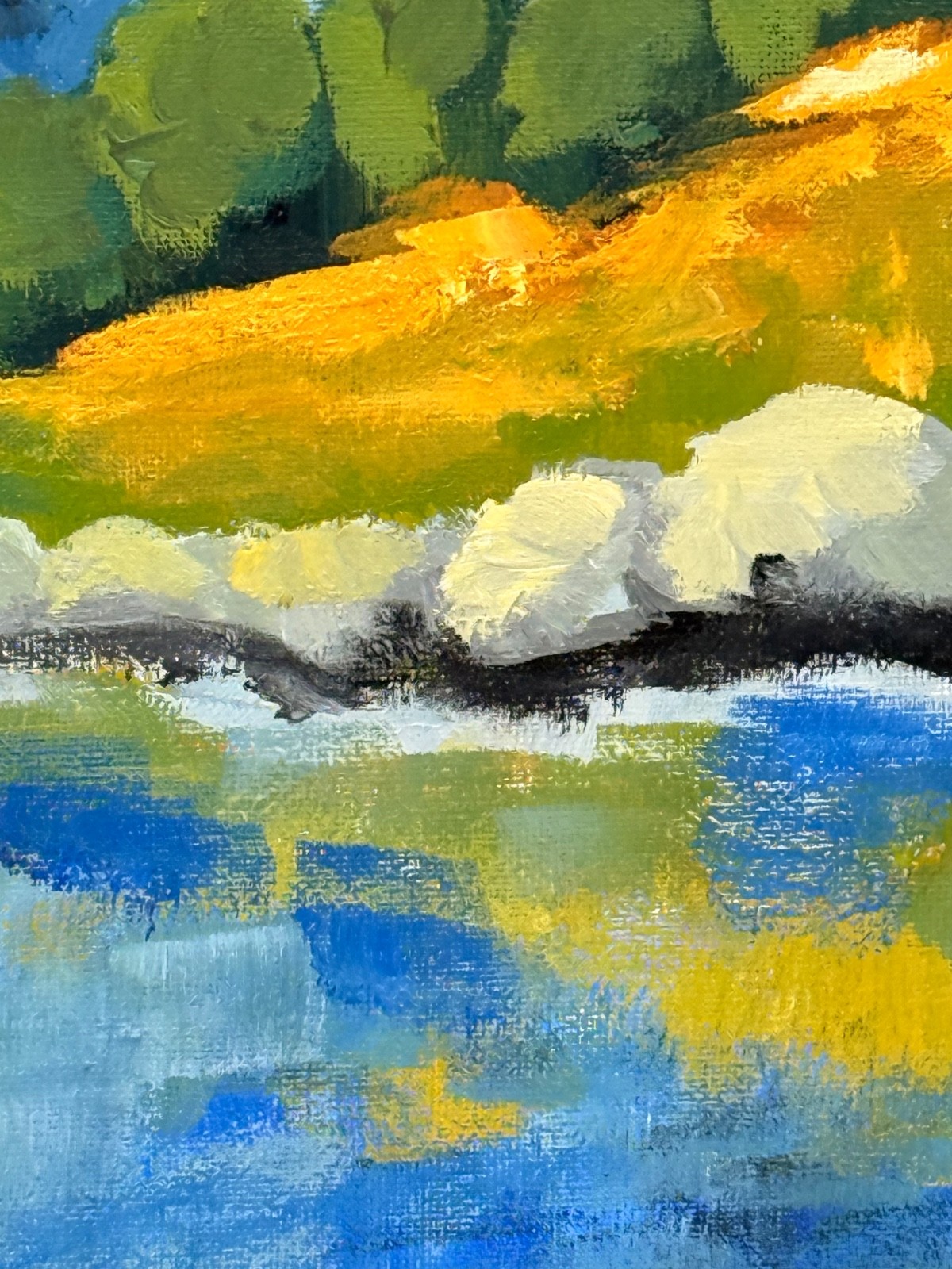 Hand Painted Mountain 11×14 Acrylic Painting Lake Landscape Home Decor R Stevens