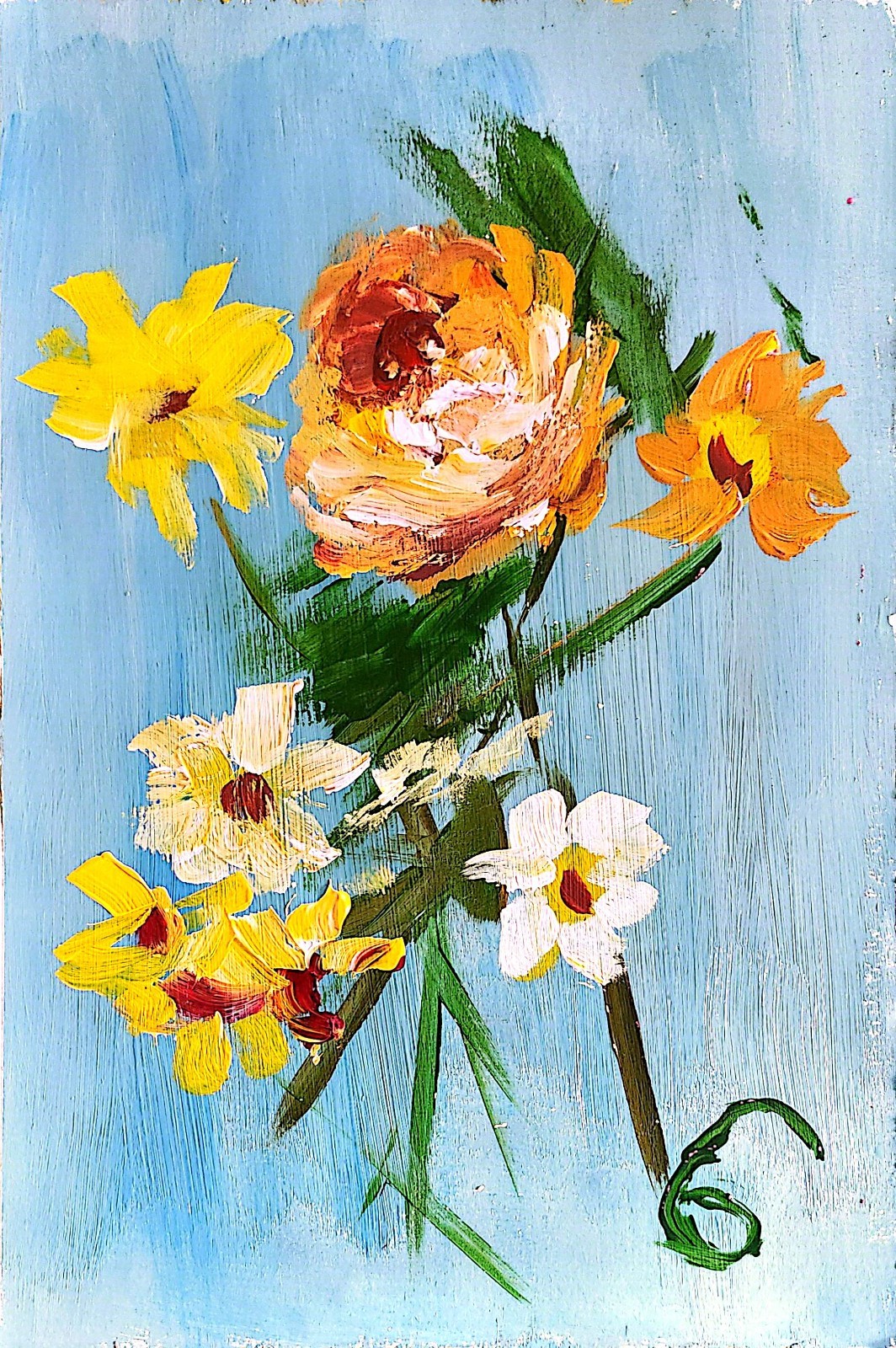 Mother’s Day Bouquet Contemporary Expressionist Original Painting 9×12