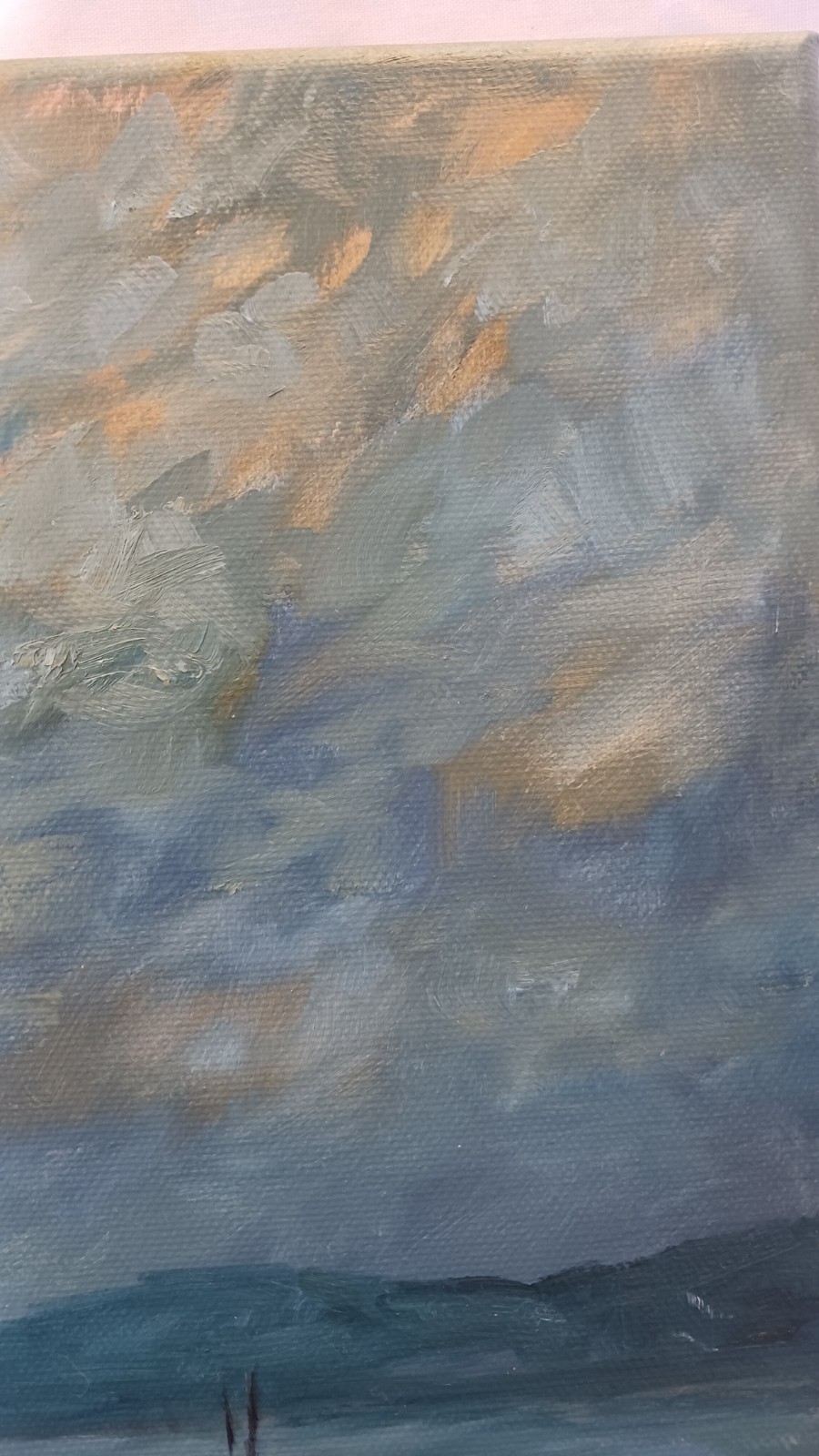 Ocean Boat Sunset ORIGINAL Oil Painting Modern Art Impressionism 11″x14″