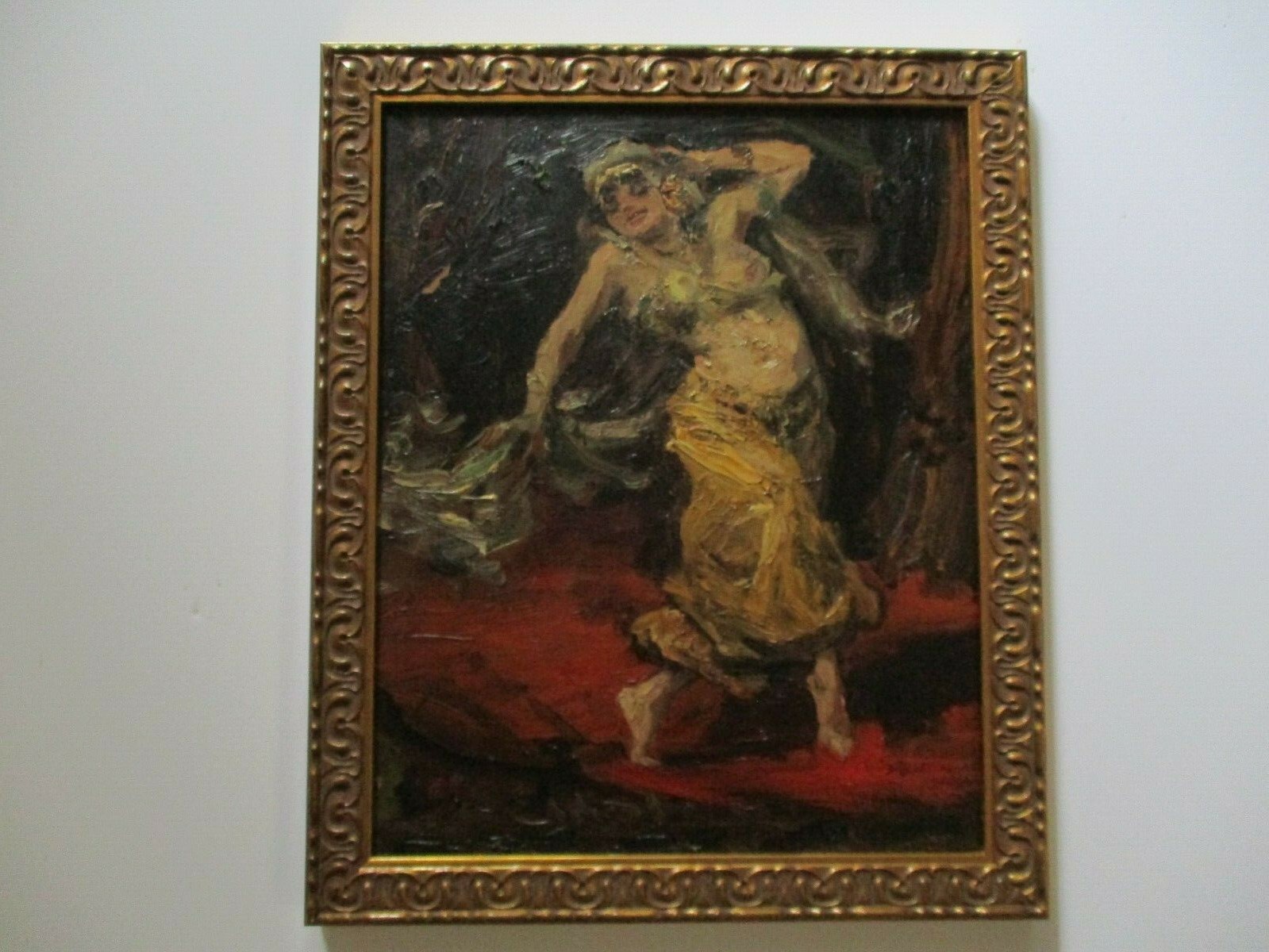 Paul Kapell Painting Antique Female Model Dancer Art Deco Nouveau Listed Oil