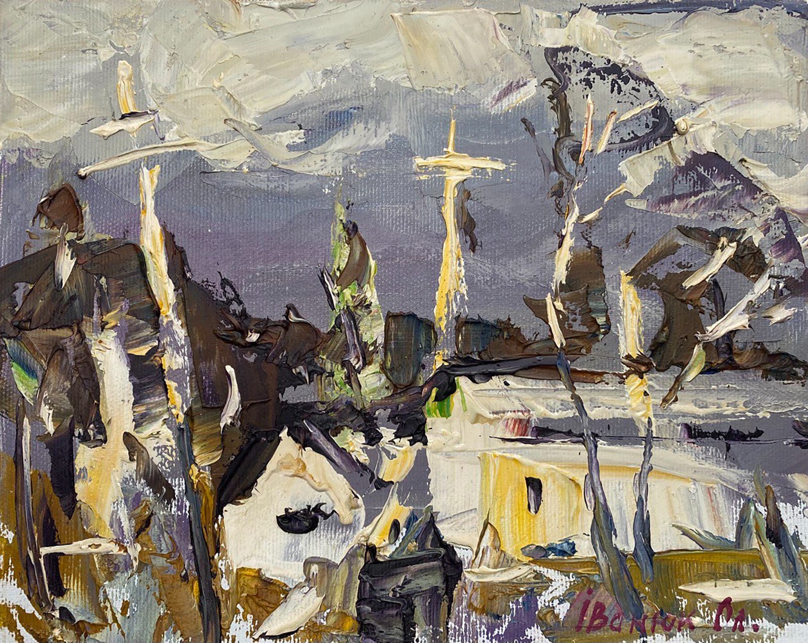 Oil Painting Before The Storm Kalenyuk A. Unframed Original Decor Art nKalen1182