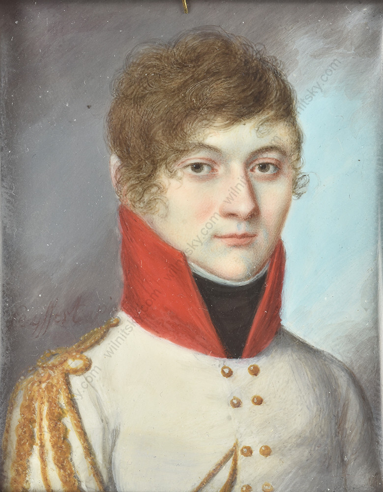Heinrich Abel Seyffert «Prussian officer attached to cavalry», rare miniature