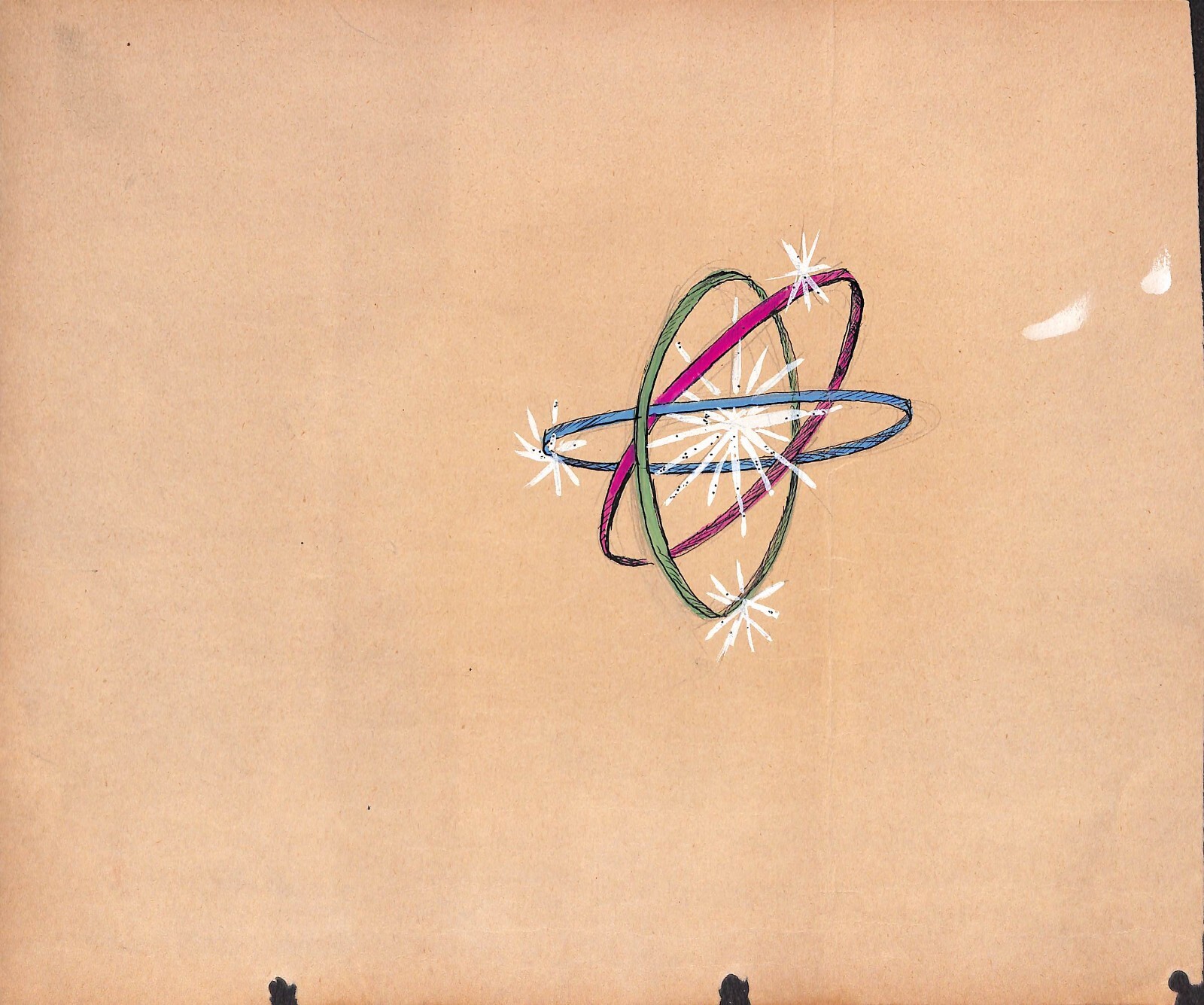 «Lanvin Paris Spheres» c1950s Advertising Watercolor Artwork