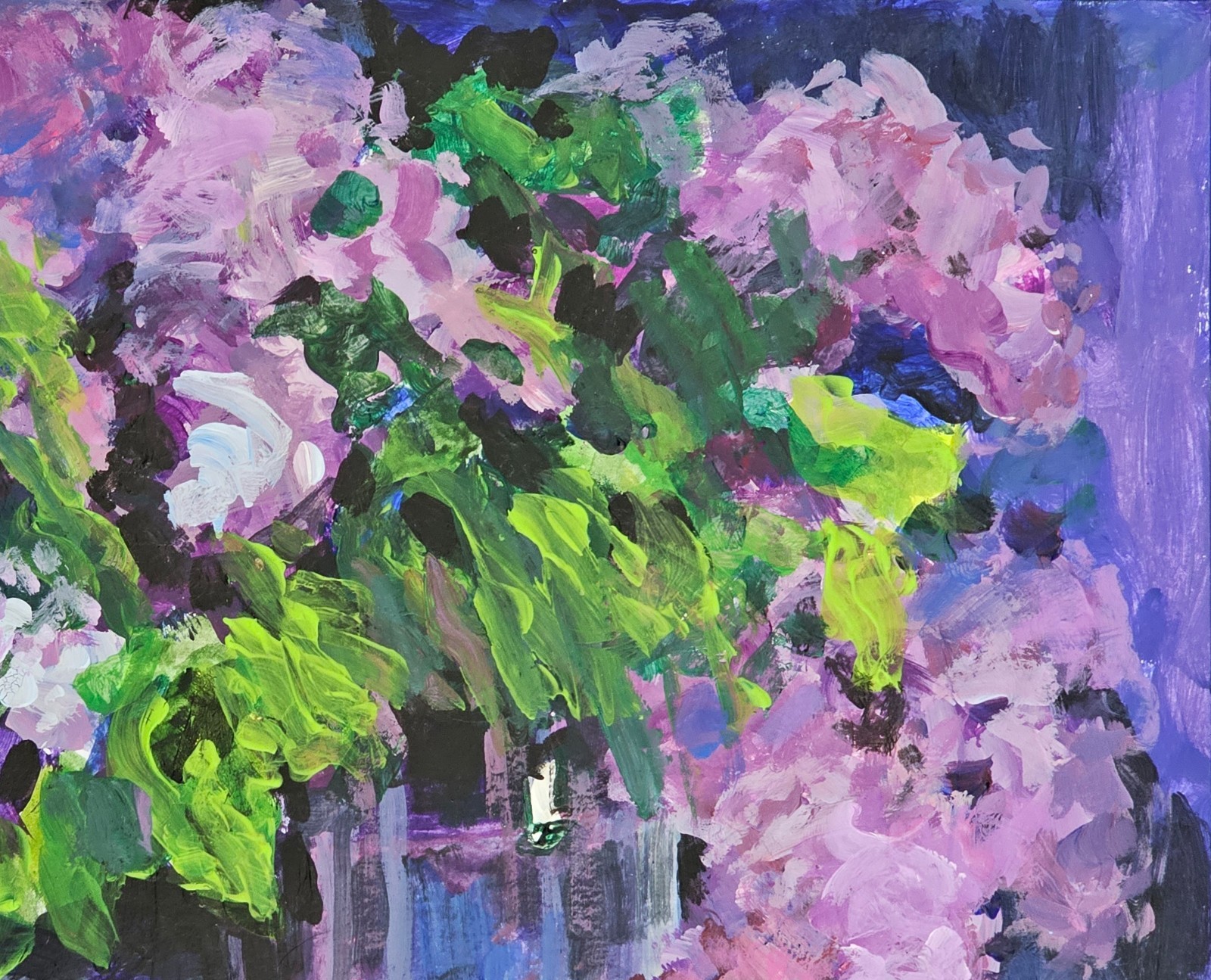 Oil painting Lilac Bouquet Ukrainian painter canvas Unframed original still life