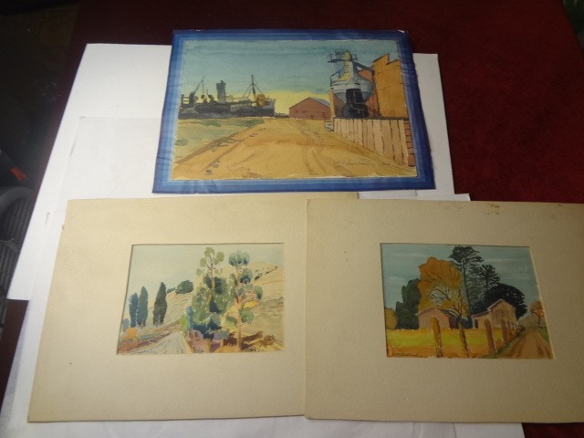 W.C. HABBERLEY….1869-1949….BERKELEY,CALIFORNIA…….3 ORIGINAL WATERCOLORS