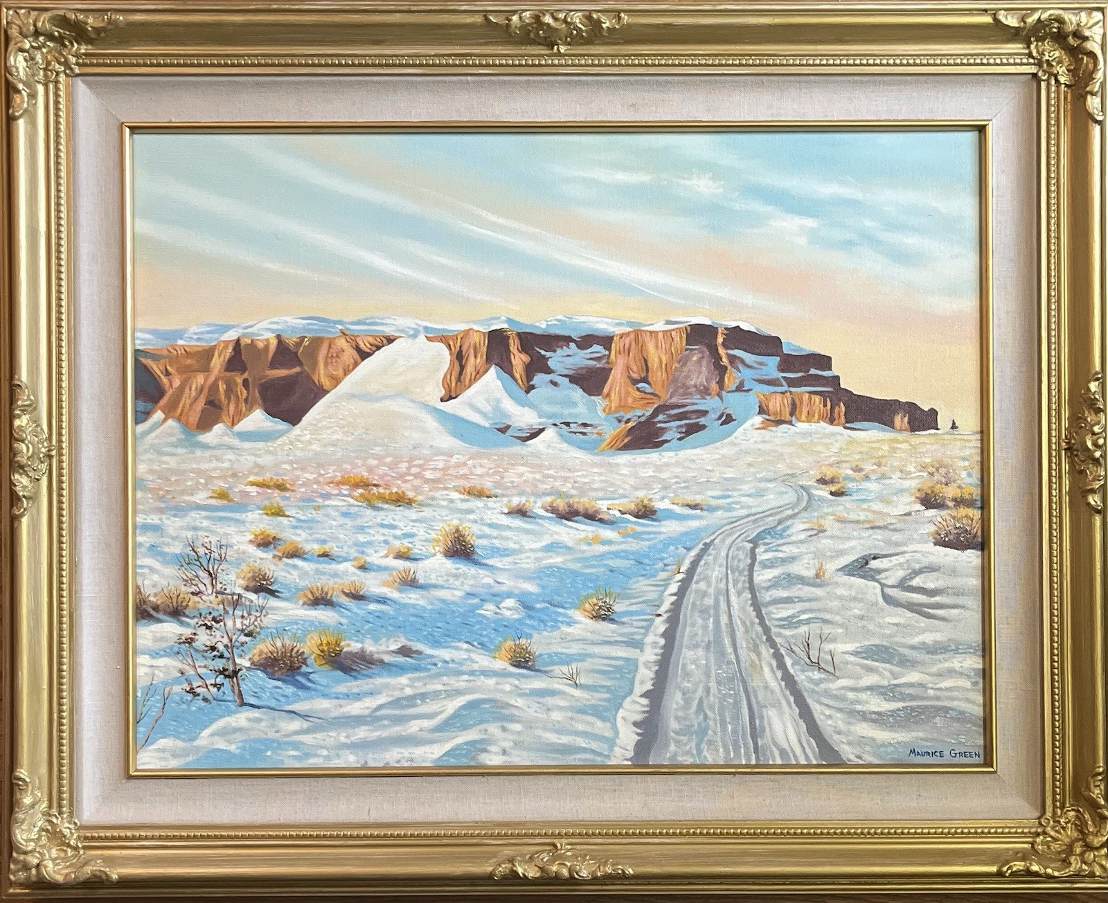 Maurice Green-NM Listed Artist-“Winter Sunrise “-Near Kayenta, AZ-Navajo Nation