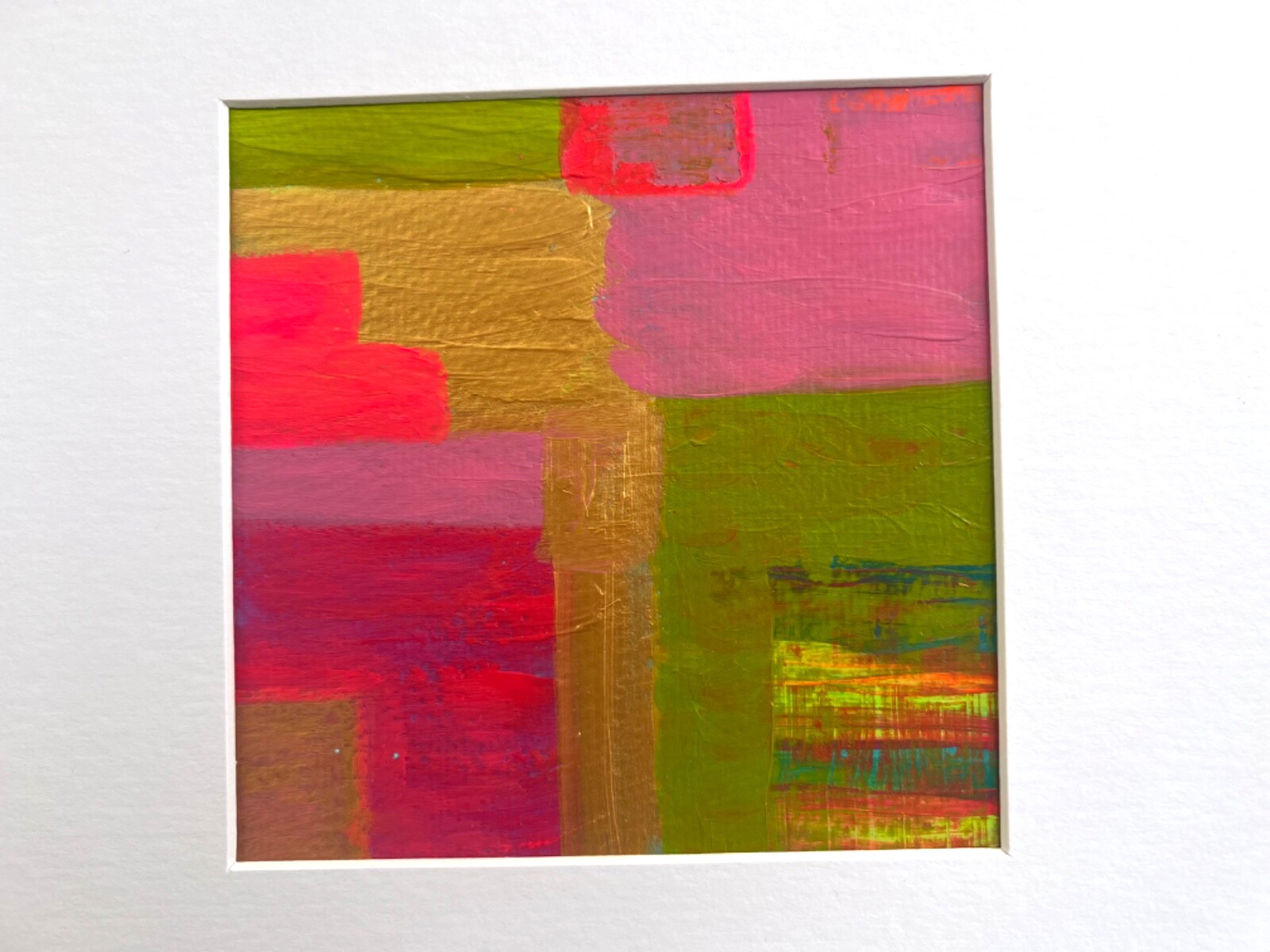 Colorful Abstract Art Modern Painting Acrylic 10″x 10″ Matted Jimarieart