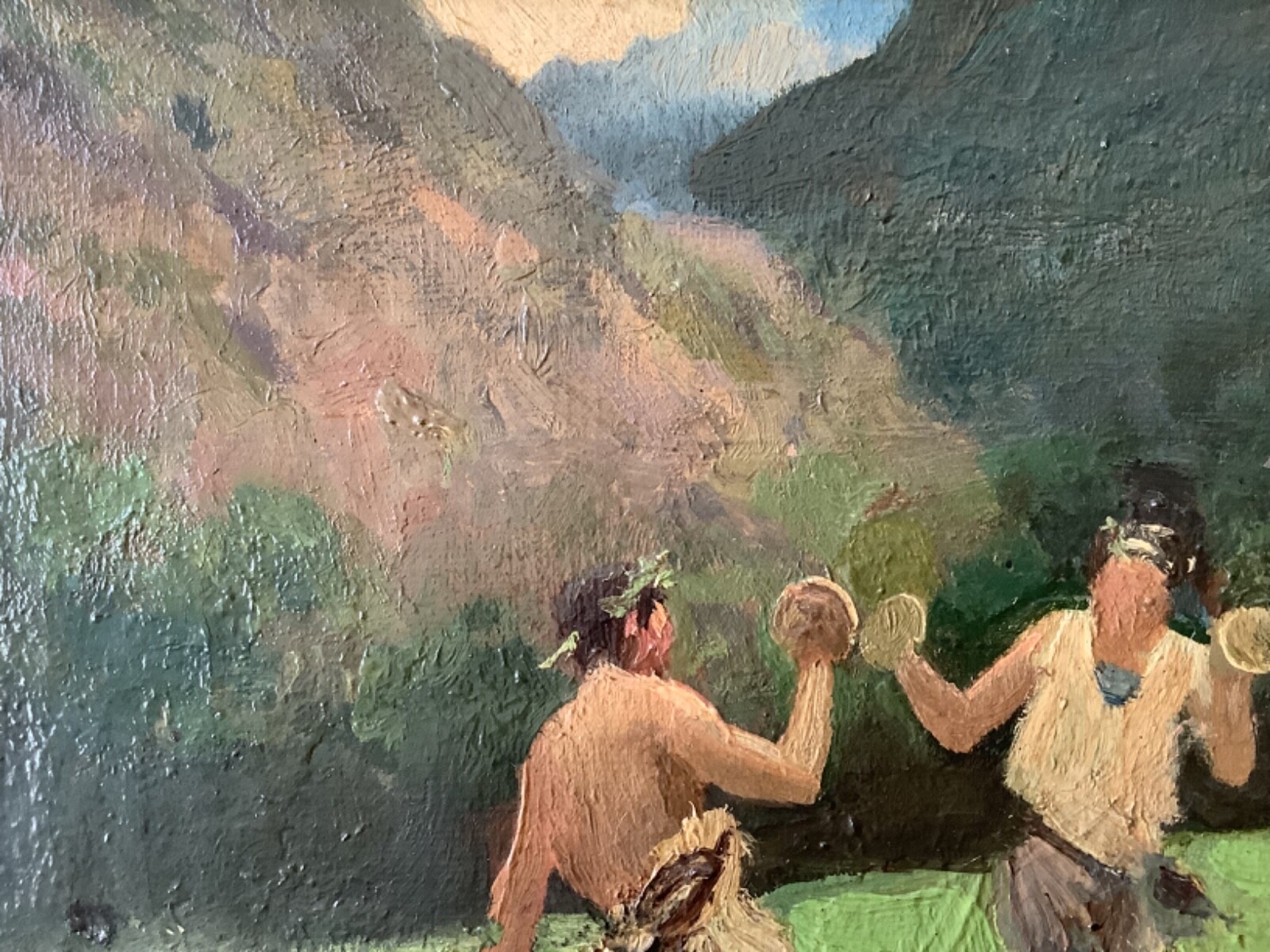 19th Century Impressionism Winslow HOMER ? Rare Native American Dance Oil Canvas