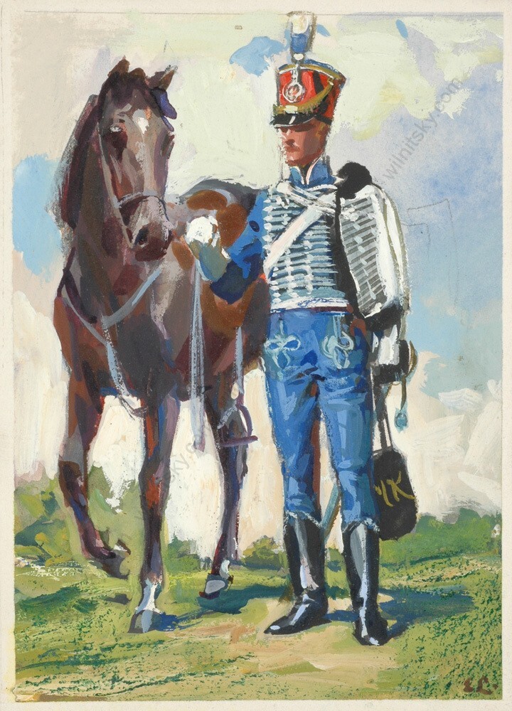 Ernst Liebenauer (1884-1970) «Hussar», watercolor, ca.1915 (1)