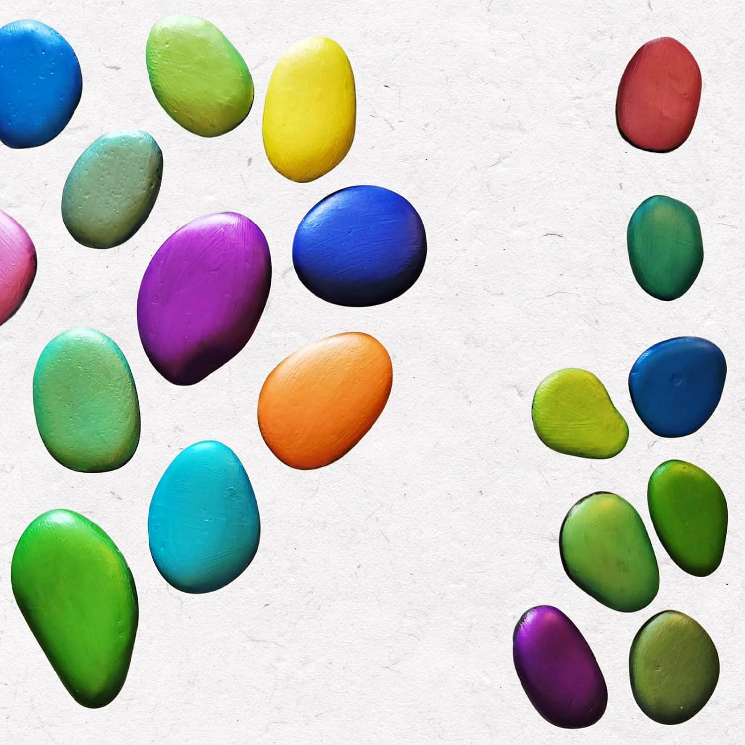 32PCS White Rocks for Painting, Medium & Small Rocks to Paint, Flat Painting Roc