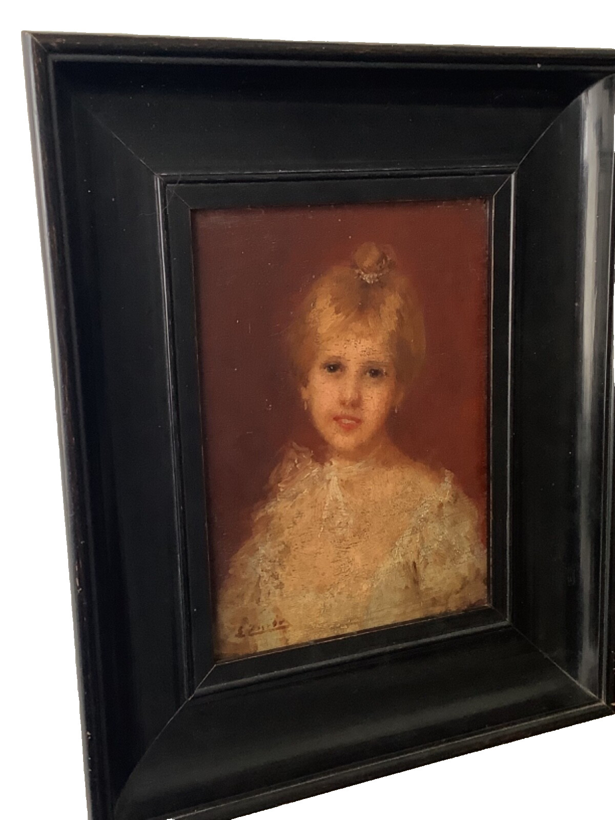 19TH CENTURY IMPRESSIONIST OIL PAINTING PORTRAIT OF A YOUNG LADY MYSTERY SIGNED