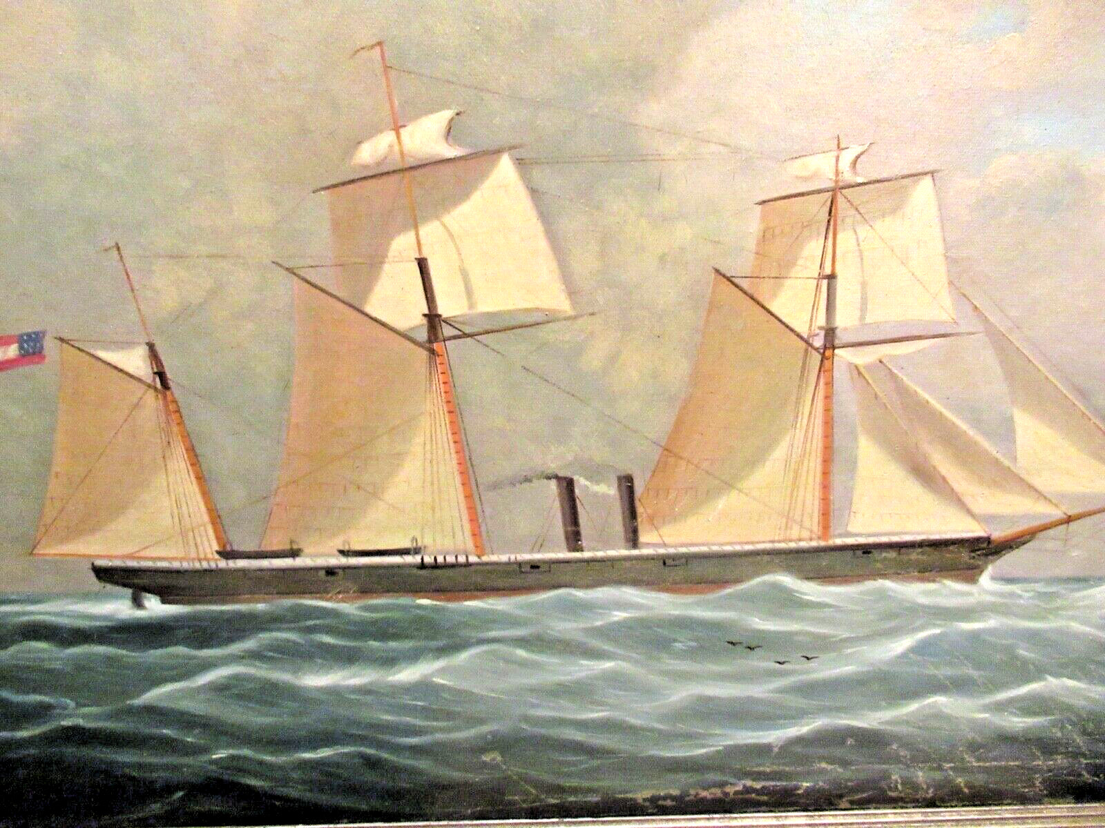 Painting of C.S.S. FLORIDA, By Samuel Waters 1811-1882 Professional Reproduction