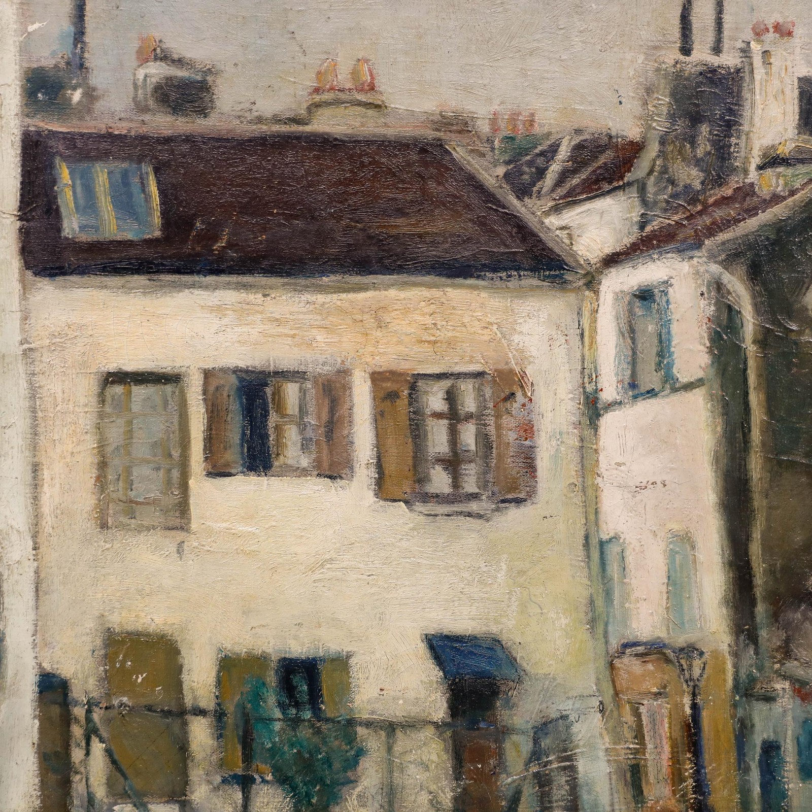 Gabriel Dauchot (1927-2003) – Framed Oil, Rue Norvins in Montmartre