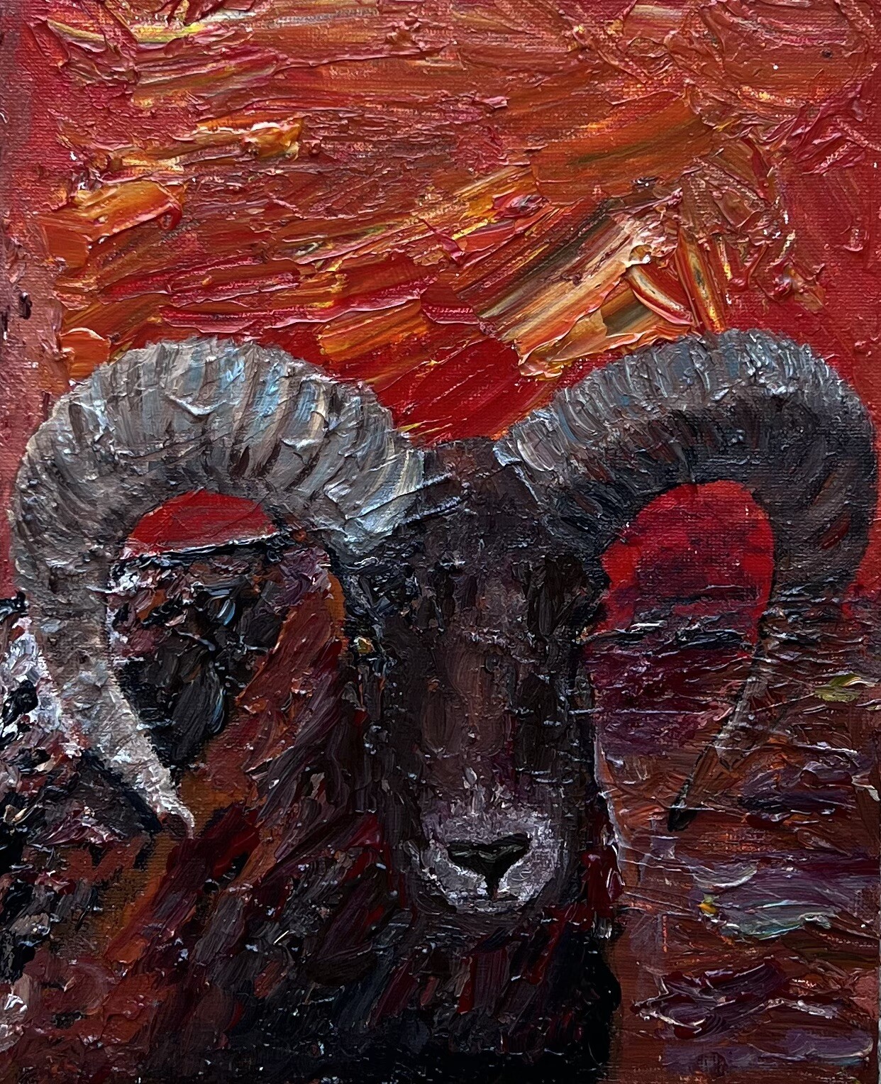 “Bighorn Sheep”_Original hand painted 10”x8” acrylic painting