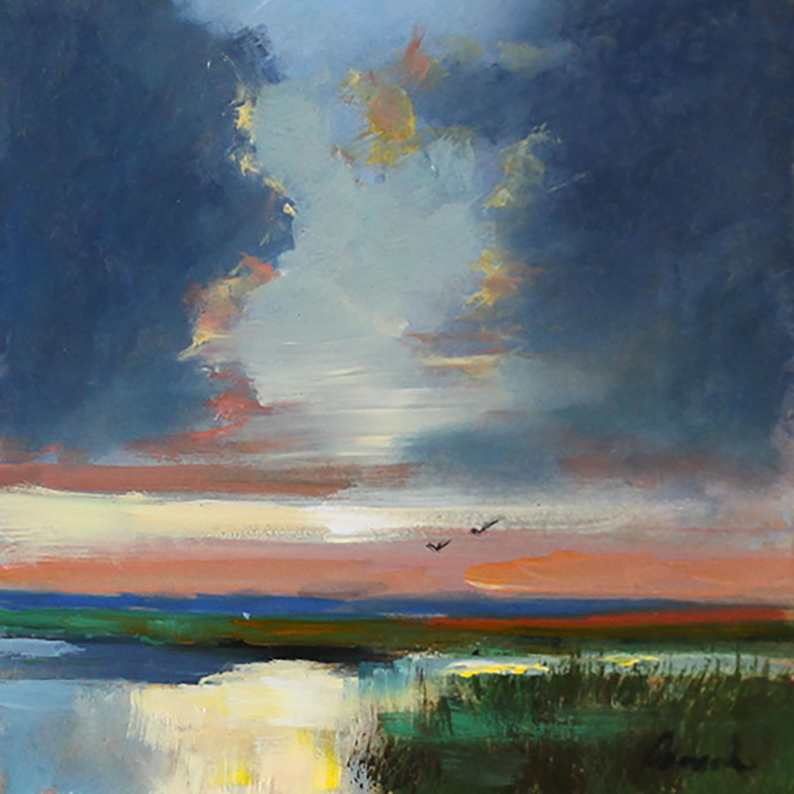 LANDSCAPE Oil painting contemporary 8×8 UKRAINE
