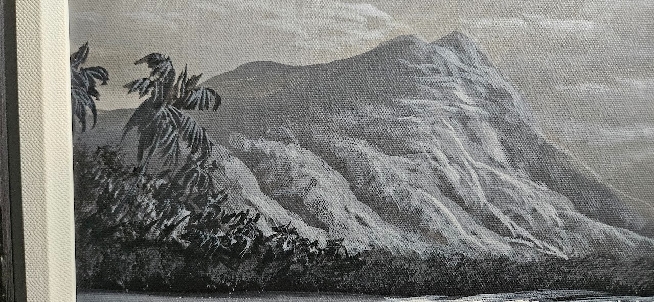 ORIGINAL Walfrido Garcia «Diamond Head Light» Signed Acrylic Canvas COA Framed