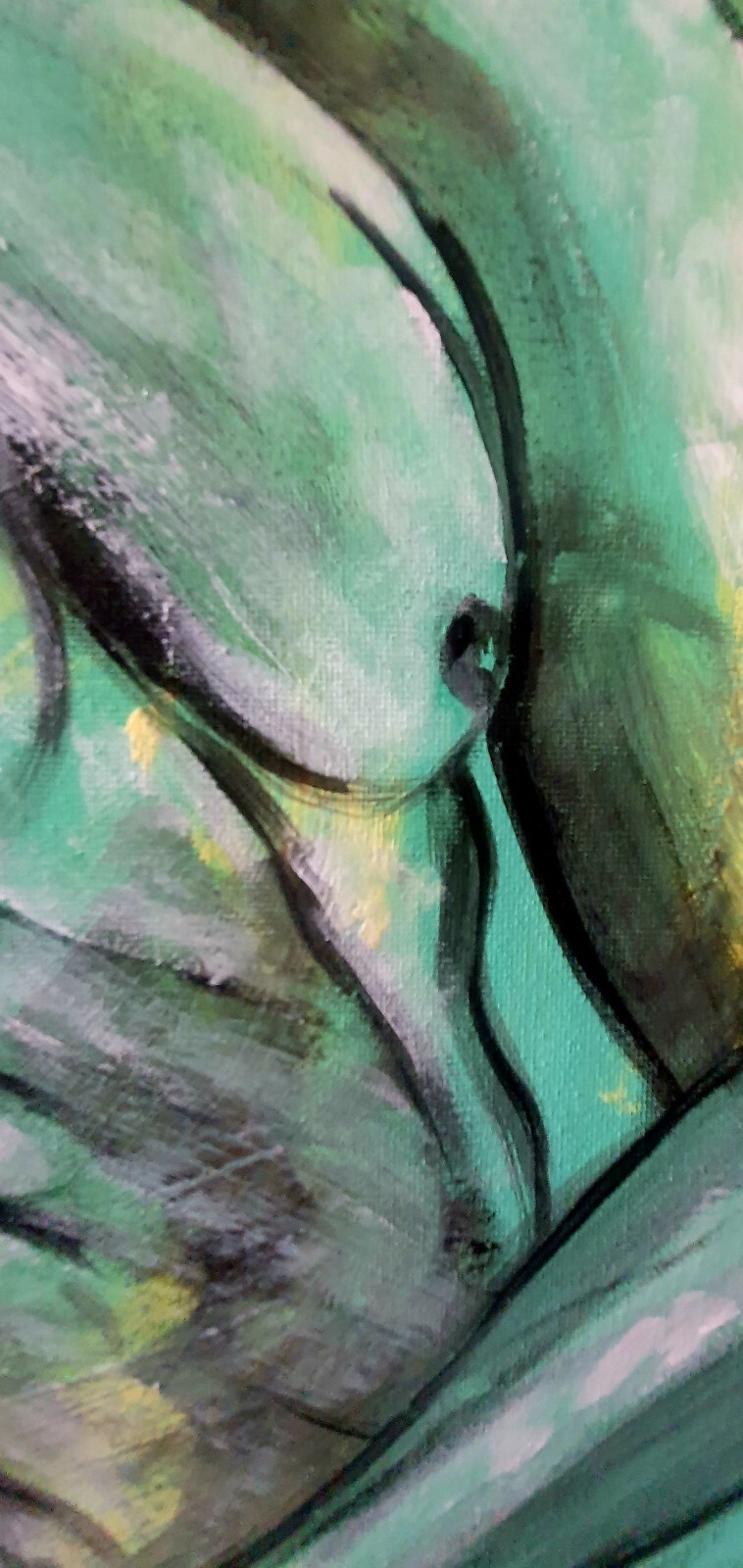 Bodybuilding on Canvas, Abstract Painted Male Torso, Figurative Art, Muscles 70×50