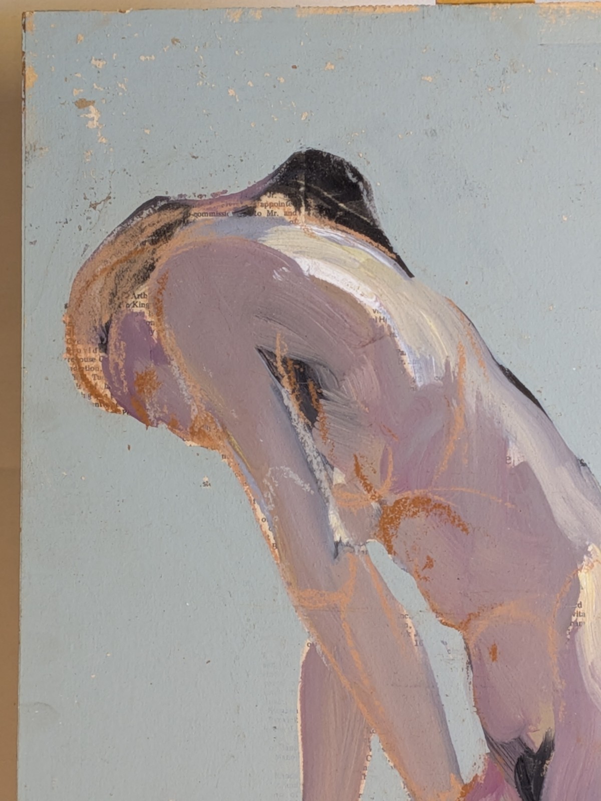 Vintage John Huszer figure study midcentury leaning female nude Rhode Island