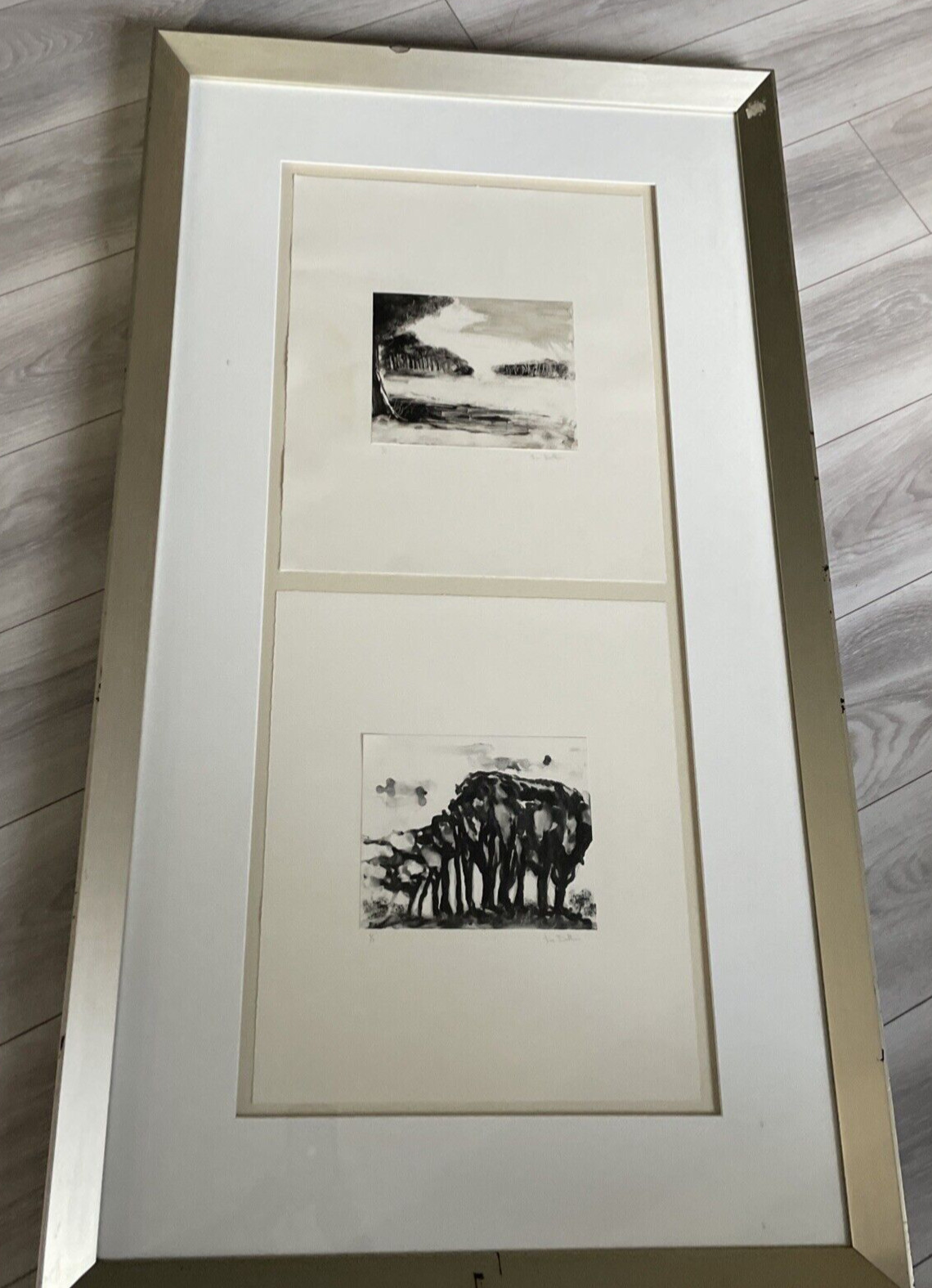 1/1 Black & White Watercolor Landscape Mandalay Bay Artwork